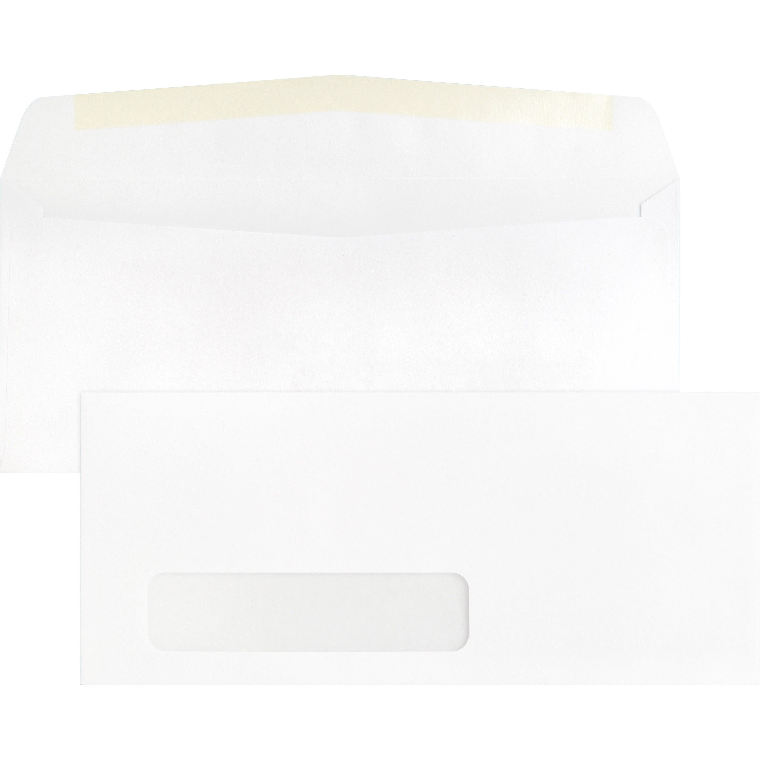 Business Source Economical No. 10 Window Envelope - Single Window - #10 - 9 1/2" Width x 4 1/8" Length - 24 lb - 500 / Box - White -