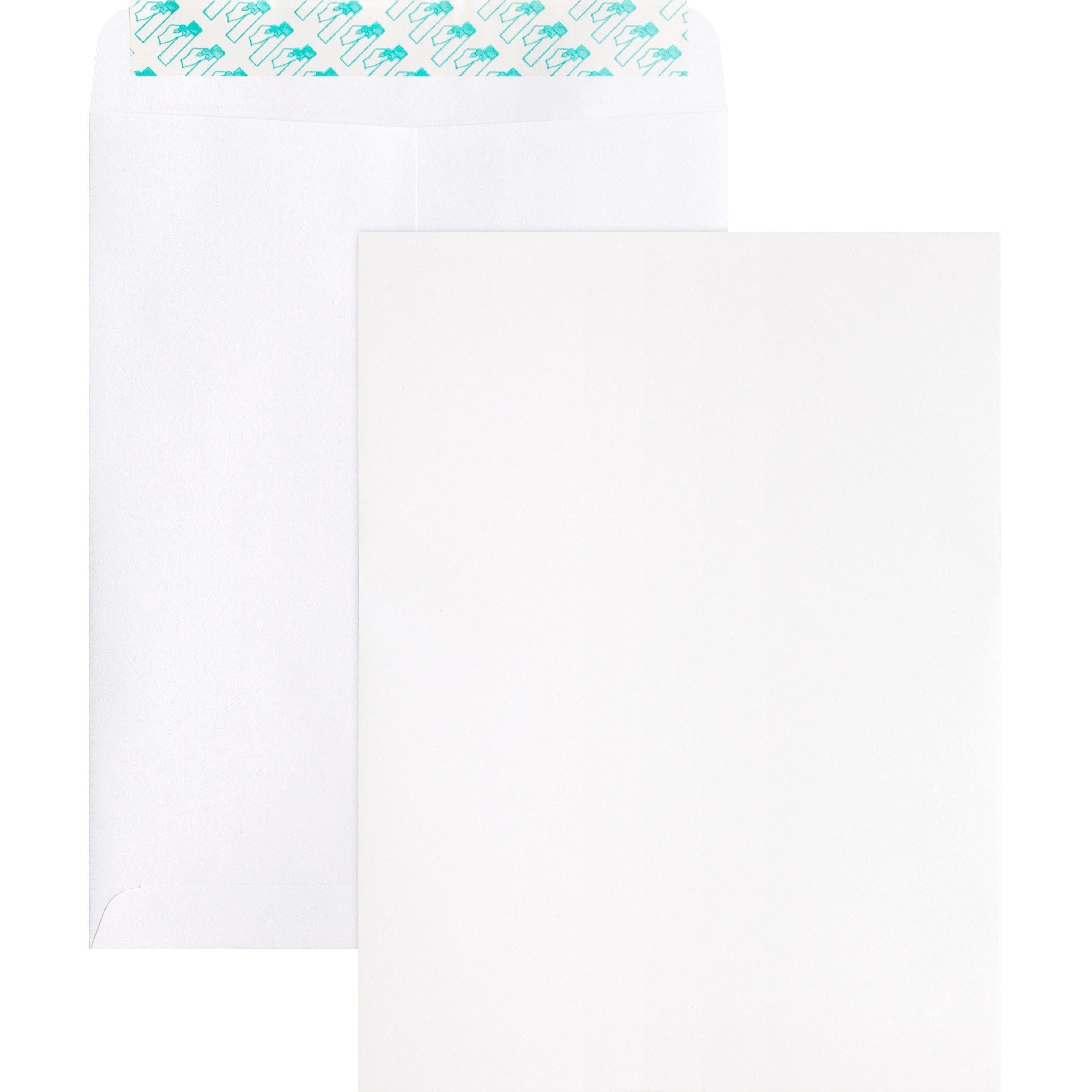 Business Source Self Sealing Catalog Envelope - Catalog - 9" Width x 12" Length - 28 lb - Peel & Seal - Wove - 100 / Box - White -