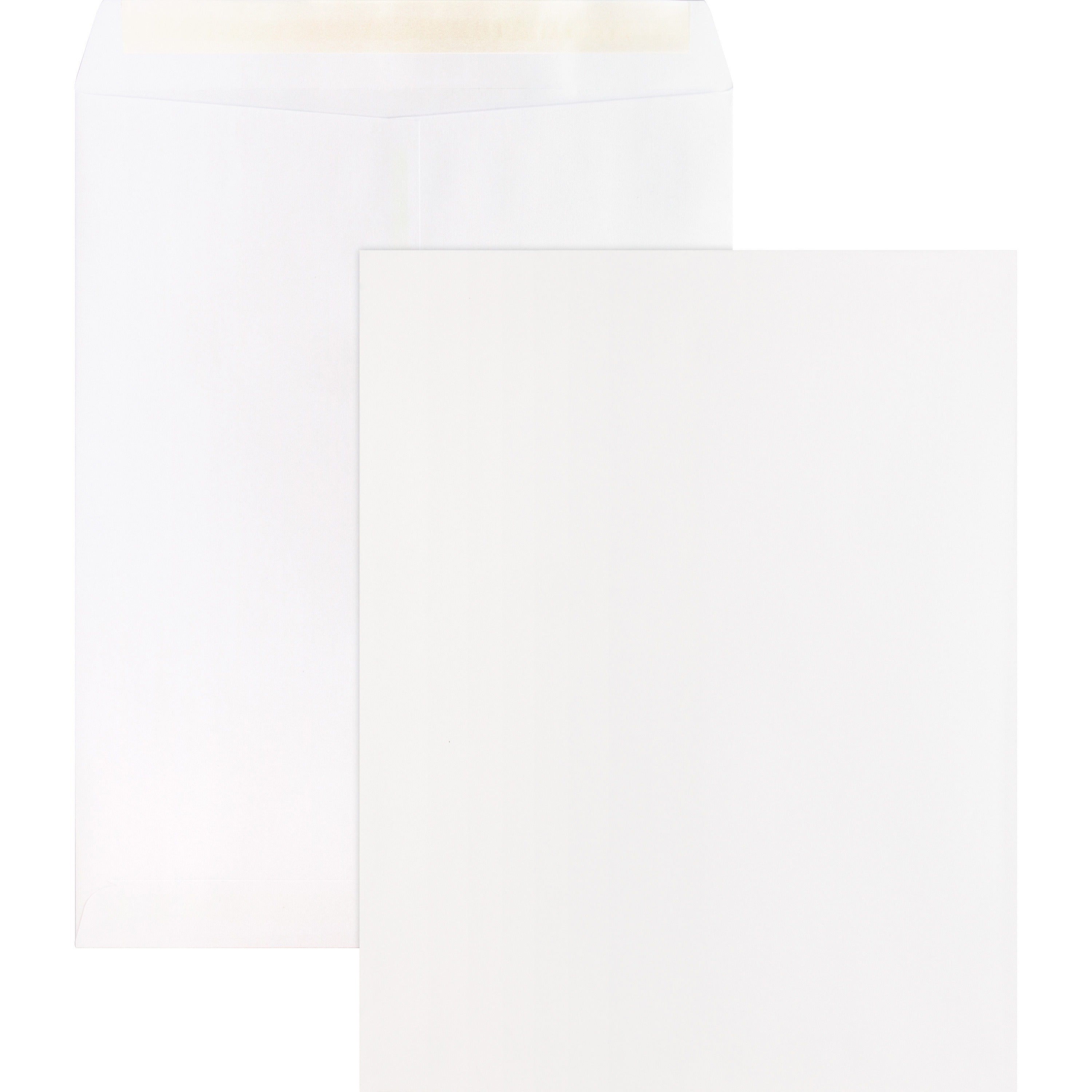 Business Source Self Sealing Catalog Envelopes - Catalog - 10" Width x 13" Length - 28 lb - Peel & Seal - Wove - 100 / Box - White -