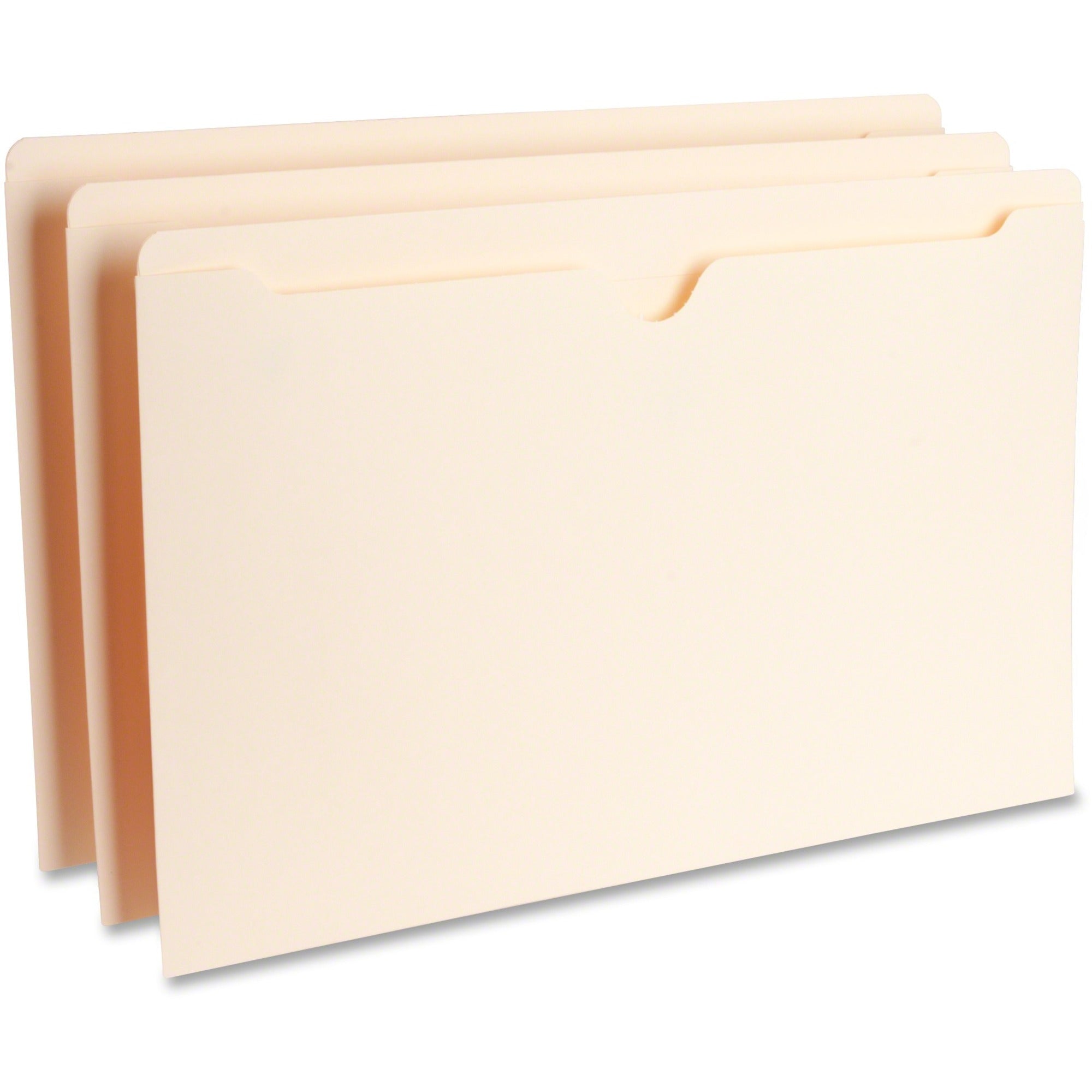 Business Source Legal Recycled File Pocket - 8 1/2" x 14" - Manila - 10% Recycled - 100 / Box -