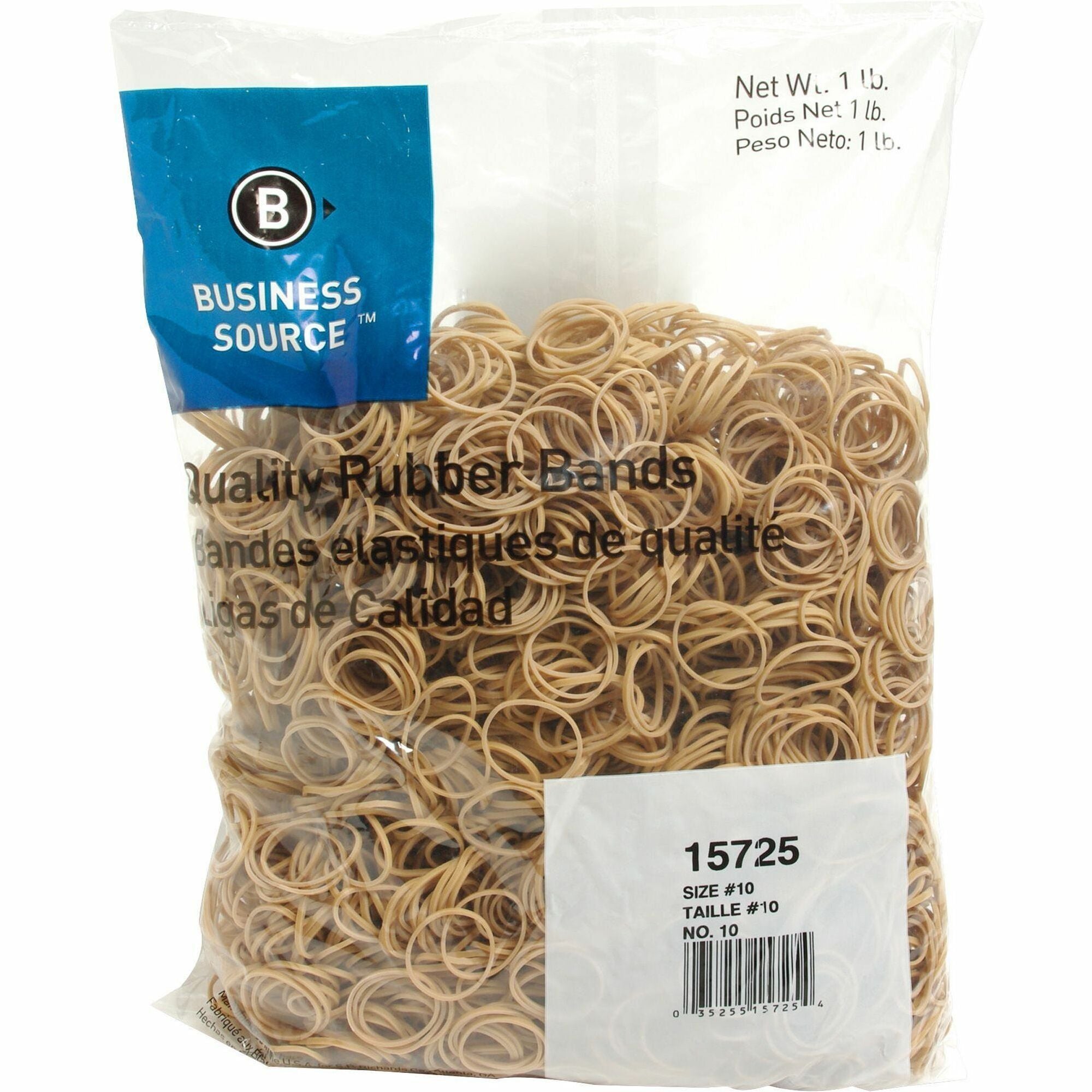 Business Source Quality Rubber Bands - Size: #10 - 1.3" Length x 0.1" Width - Sustainable - 3700 / Pack - Rubber - Crepe -