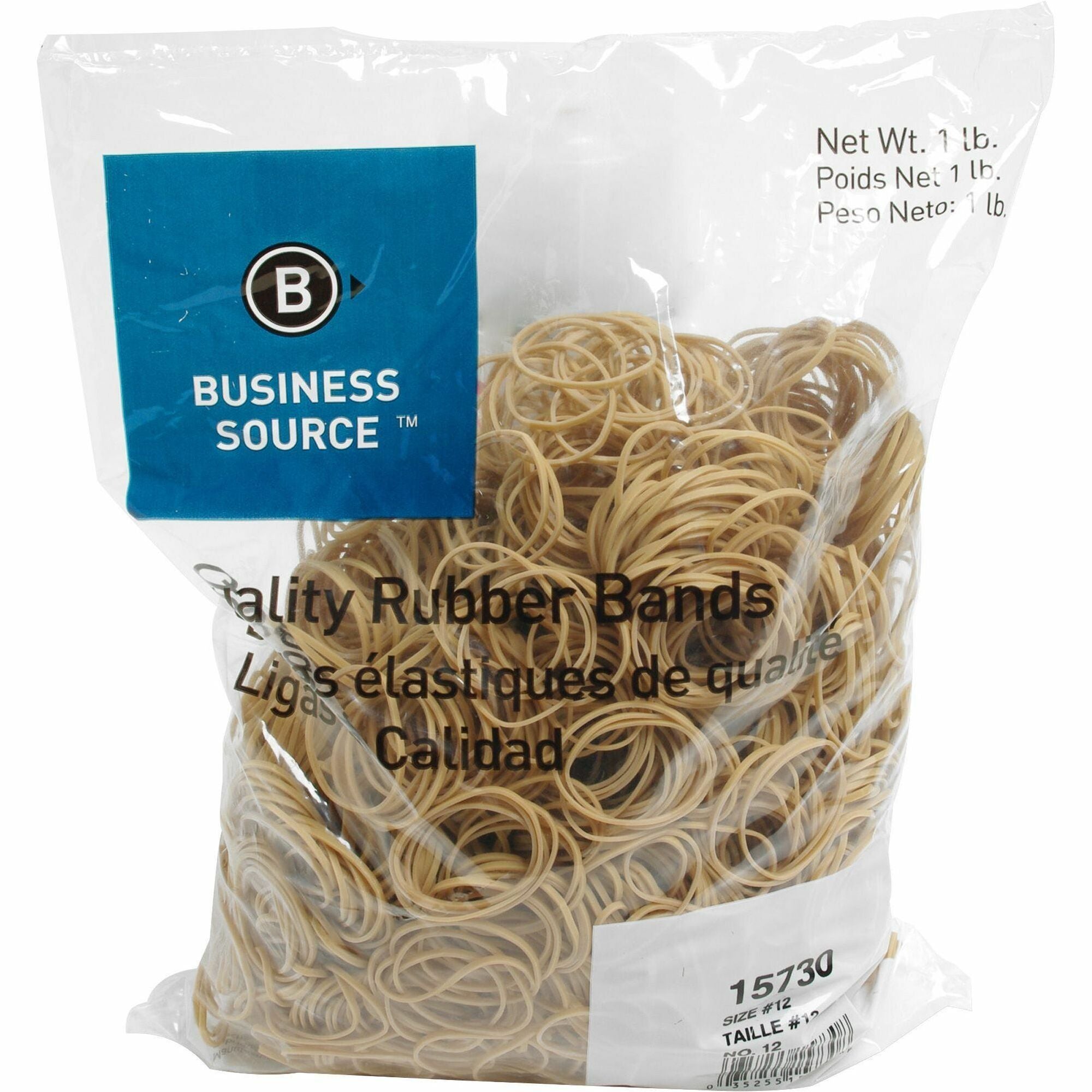 Business Source Quality Rubber Bands - Size: #12 - 1.8" Length x 0.1" Width - Sustainable - 2500 / Pack - Rubber - Crepe -