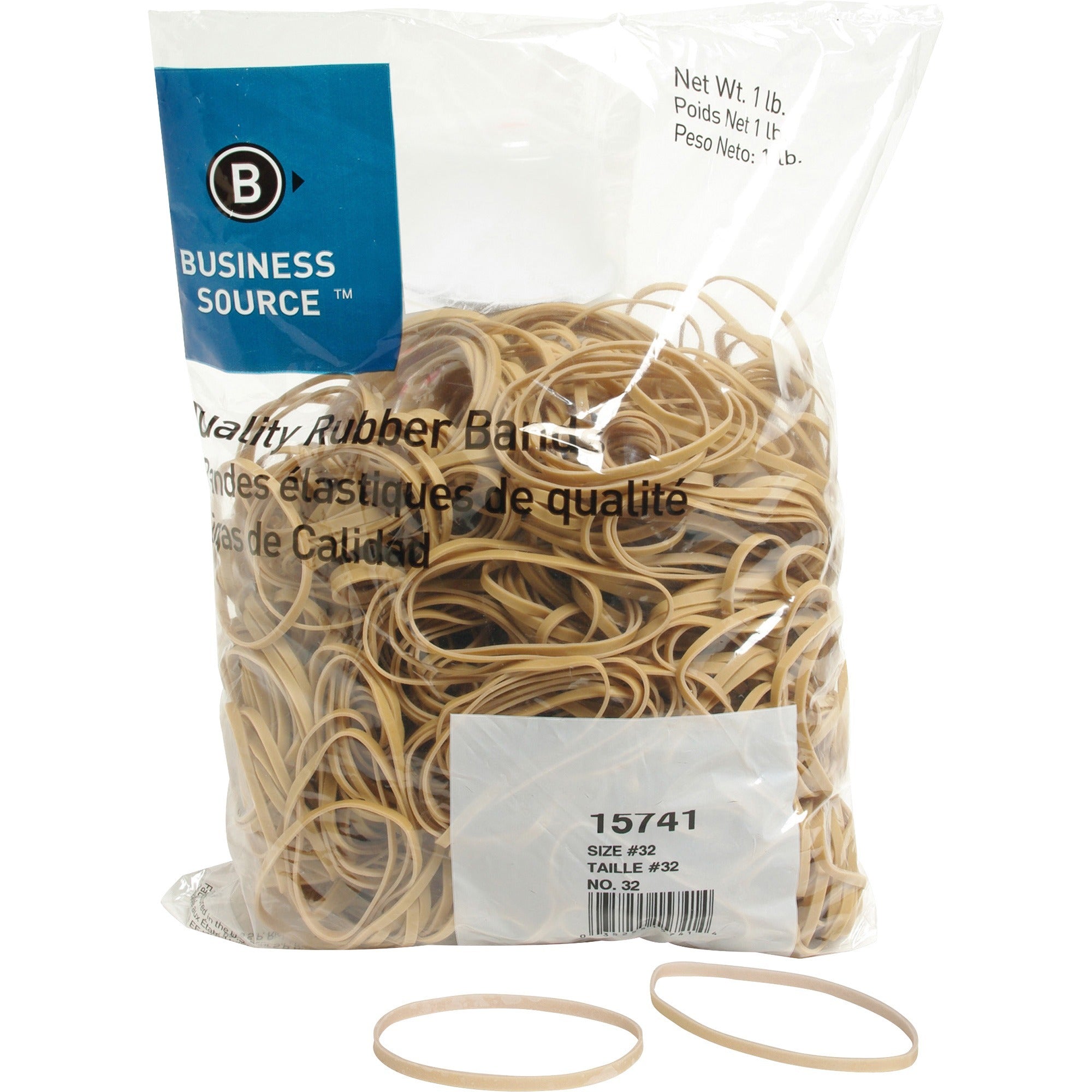 Business Source Quality Rubber Bands - Size: #32 - 3" Length x 0.1" Width - Sustainable - 700 / Pack - Rubber - Crepe -