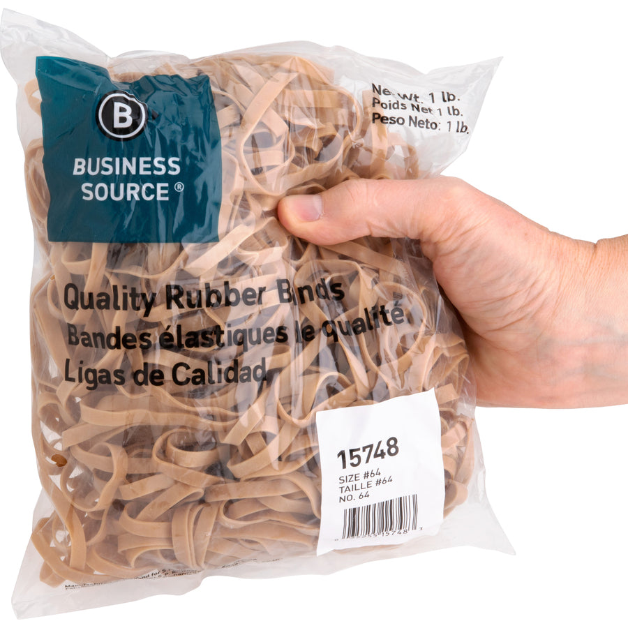 Business Source Quality Rubber Bands - Size: #64 - 3.3" Length x 0.3" Width - Sustainable - 320 / Pack - Rubber - Crepe -