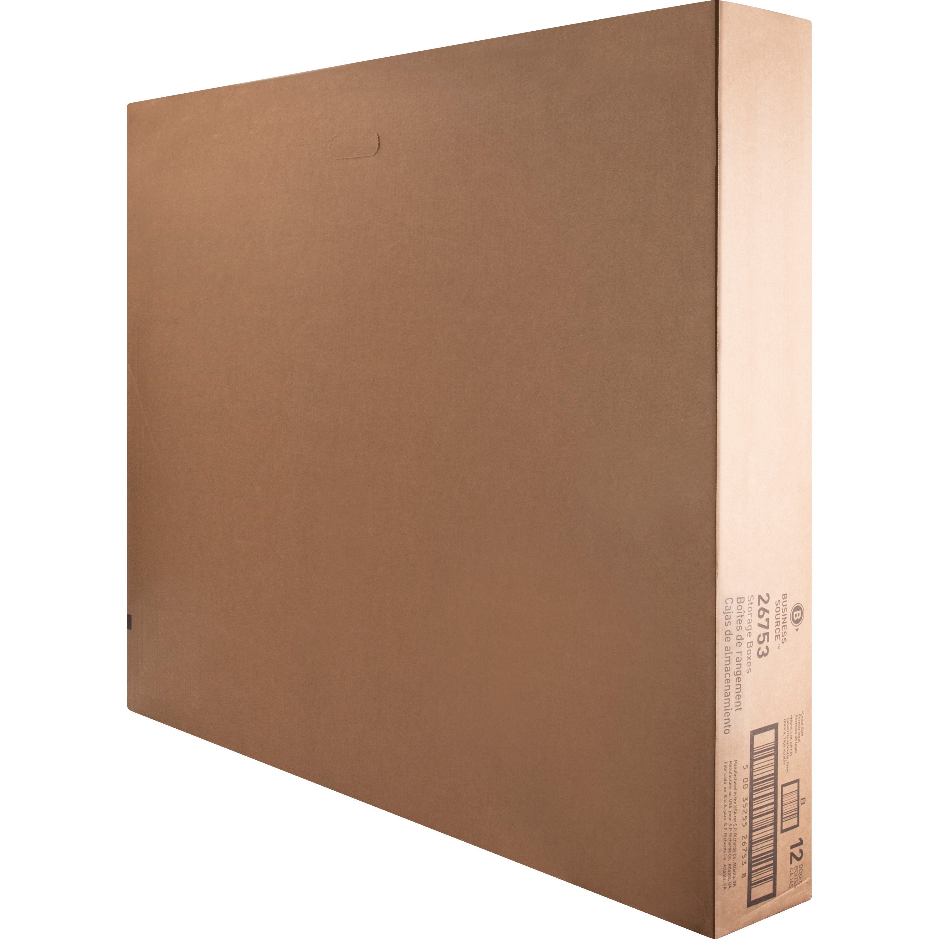 Business Source Lift-off Lid Light Duty Storage Box - External Dimensions: 15" Width x 24" Depth x 10"Height - Media Size Supported: Legal - Lift-off Closure - Light Duty - Stackable - Cardboard - White - For File - Recycled - 12 / Carton -