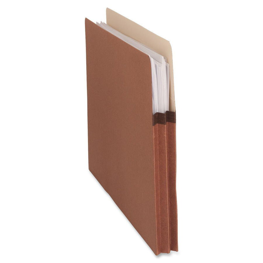 Business Source Straight Tab Cut Letter Recycled File Pocket - 8 1/2" x 11" - 1 3/4" Expansion - Redrope - Redrope - 30% Recycled - 25 / Box -