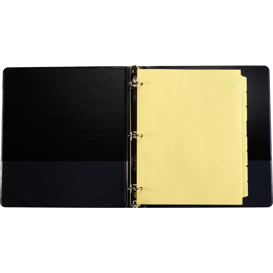 Business Source Mylar-reinforced Plain Tab Indexes - 8 Write-on Tab(s) - 8.5" Divider Width x 11" Divider Length - Letter - 3 Hole Punched - Canary Tab(s) - Hole-punched, Mylar Reinforced Edge - 24 / Box -