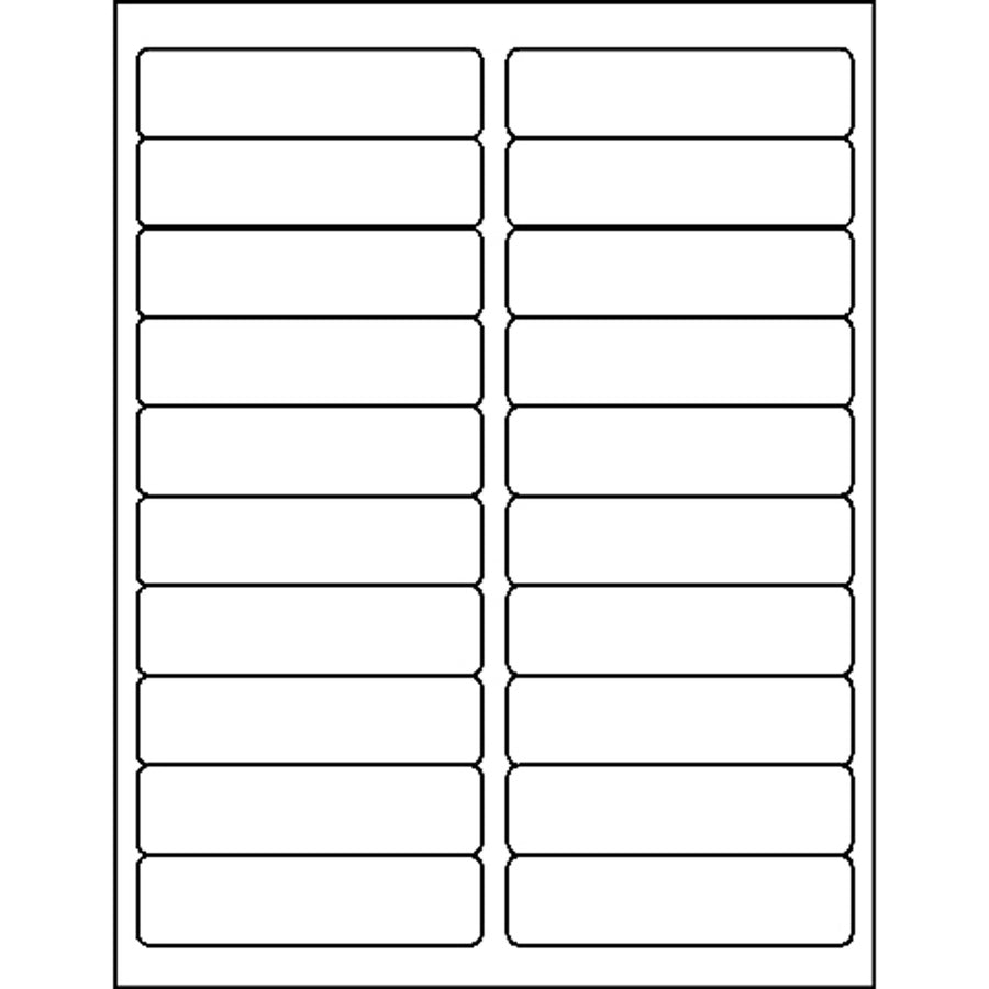 Business Source Bright White Premium-quality Address Labels - 1" Width x 4" Length - Permanent Adhesive - Rectangle - Laser, Inkjet - White - 20 / Sheet - 100 Total Sheets - 2000 / Pack - Lignin-free, Jam-free -