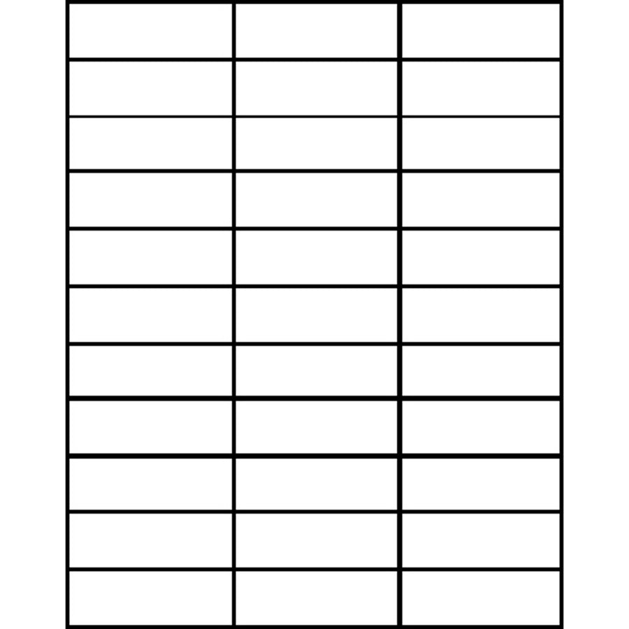 Business Source Bright White Copier Labels - 1" Width x 2 3/4" Length - Rectangle - White - 33 / Sheet - 3300 / Pack - Lignin-free, Jam-free -