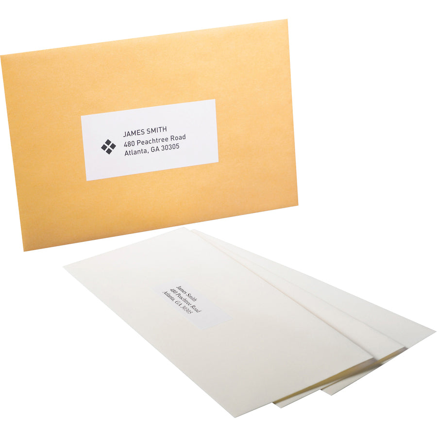 Business Source 8-1/2"x11" Copier Labels - 8 1/2" Width x 11" Length - Rectangle - White - 1 / Sheet - 100 / Pack - Lignin-free, Jam-free -