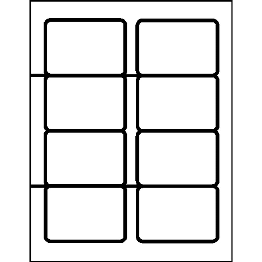 Business Source Laser/Inkjet Name Badge Labels - 2 1/3" Width x 3 3/8" Length - Rectangle - Laser, Inkjet - White - 8 / Sheet - 400 / Pack - Self-adhesive, Jam-free -