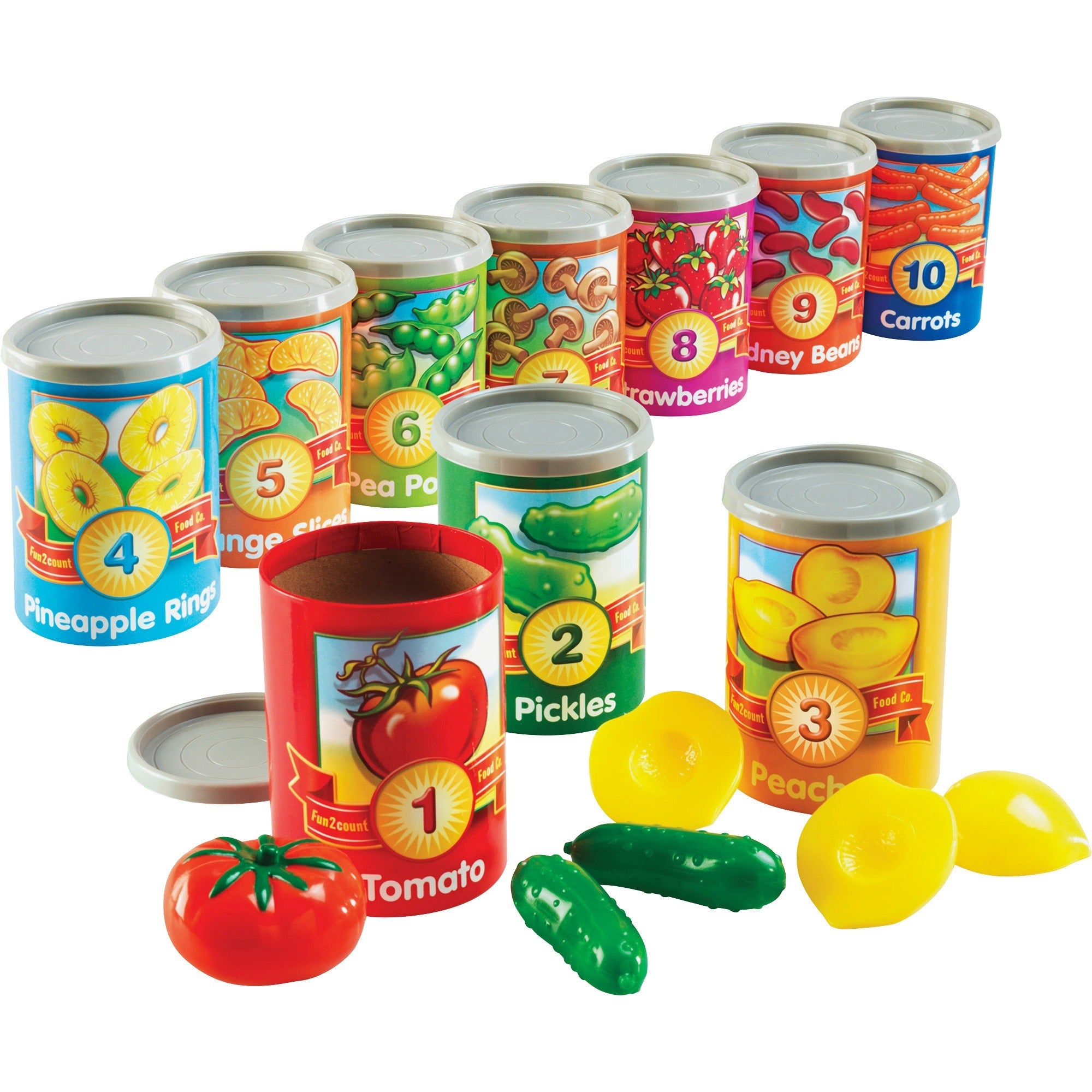 Learning Resources 1-10 Counting Cans Set - Theme/Subject: Learning - Skill Learning: Counting, Number, Sorting, Vocabulary, Motor Skills, Mathematics - 3 Year - 55 Pieces -