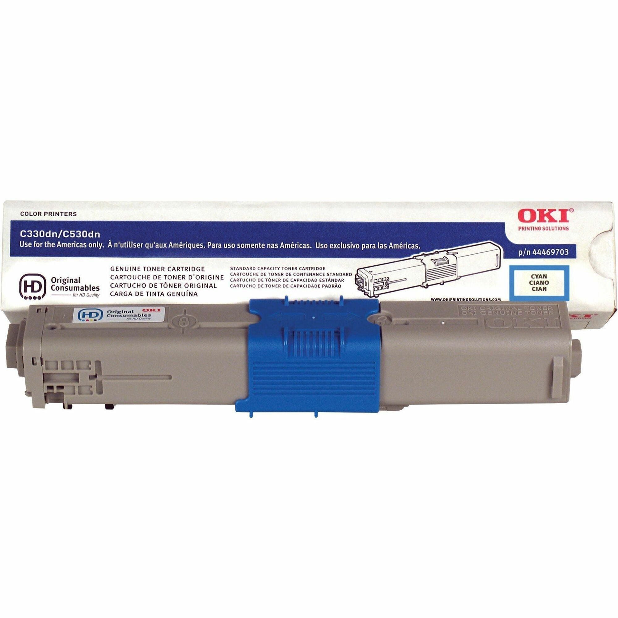 Oki Original Toner Cartridge - LED - 3000 Pages - Cyan - 1 Pack -