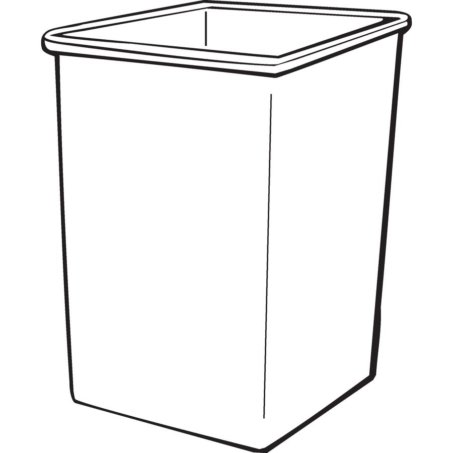 Rubbermaid Commercial Untouchable Square Container - 35 gal Capacity - Square - Durable, Crack Resistant, Rugged, Compact - Plastic - Beige - 1 Each -