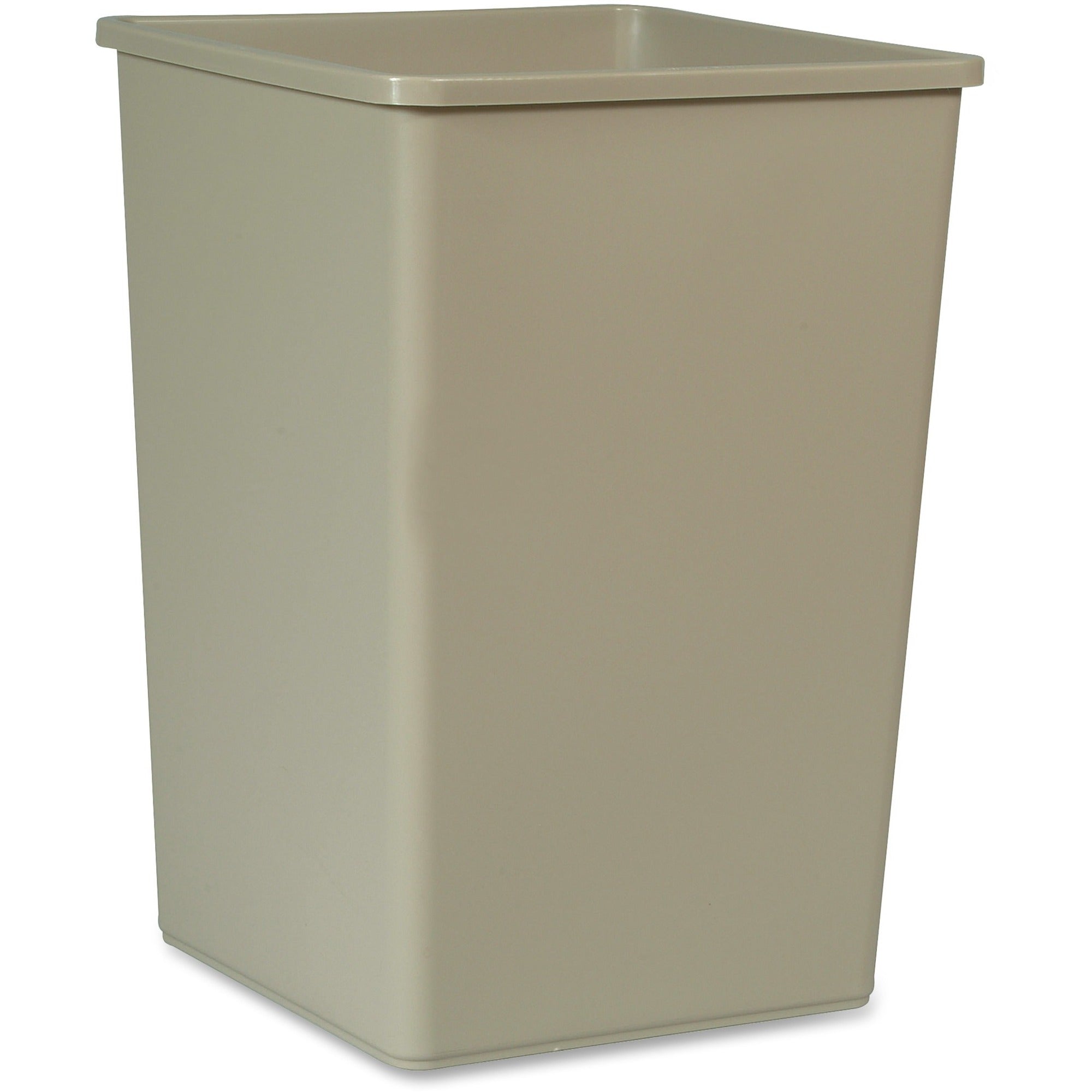 Rubbermaid Commercial Untouchable Square Container - 35 gal Capacity - Square - Durable, Crack Resistant, Rugged, Compact - Plastic - Beige - 1 Each -