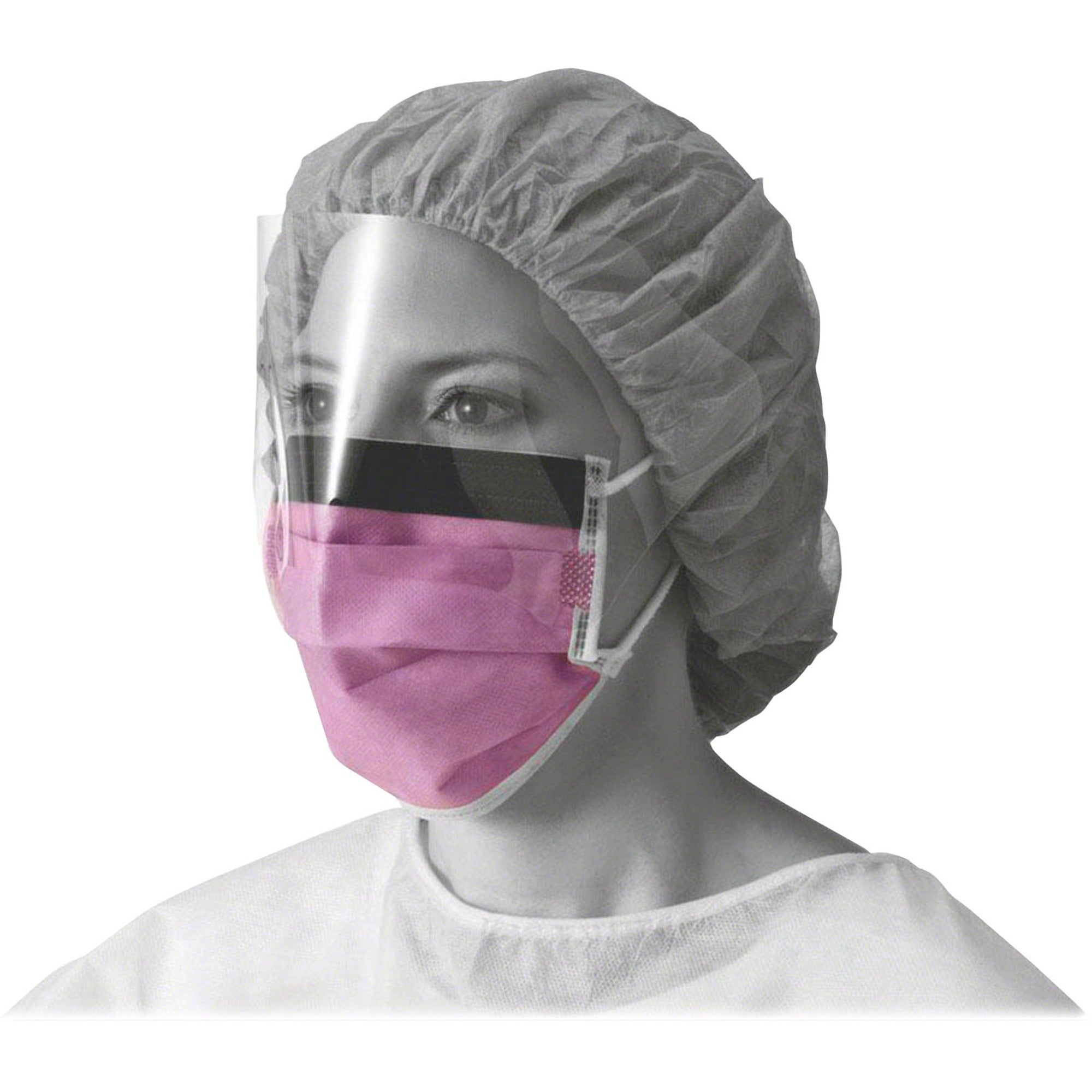 Medline Fluid-resistant Face Mask - Cellulose - Purple - Fluid Resistant, Earloop Style Mask, Fog Resistant, Latex-free - 25 / Box -