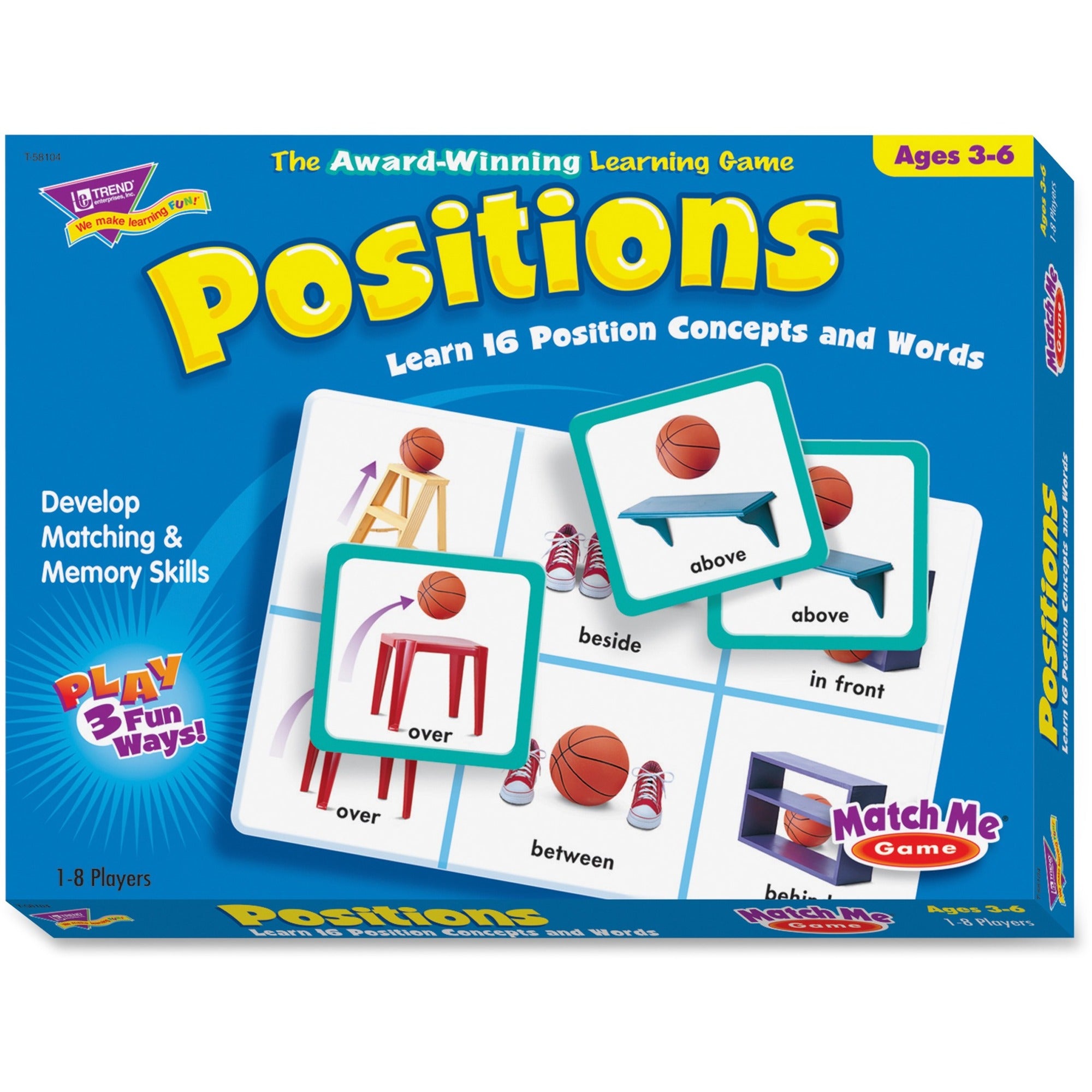 Trend Positions Match Me Games - Educational - 1 to 8 Players - 1 Each -
