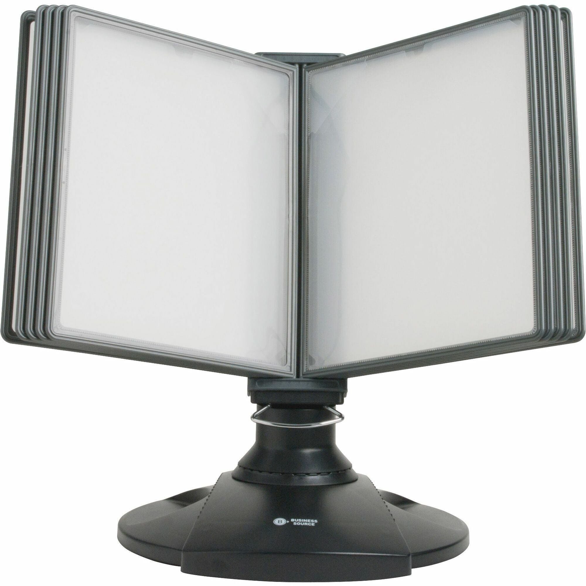 Business Source Deluxe Catalog Display Rack - 20 x Sheet - Rubber Feet - Black - Plastic, Polypropylene - 1 Each -