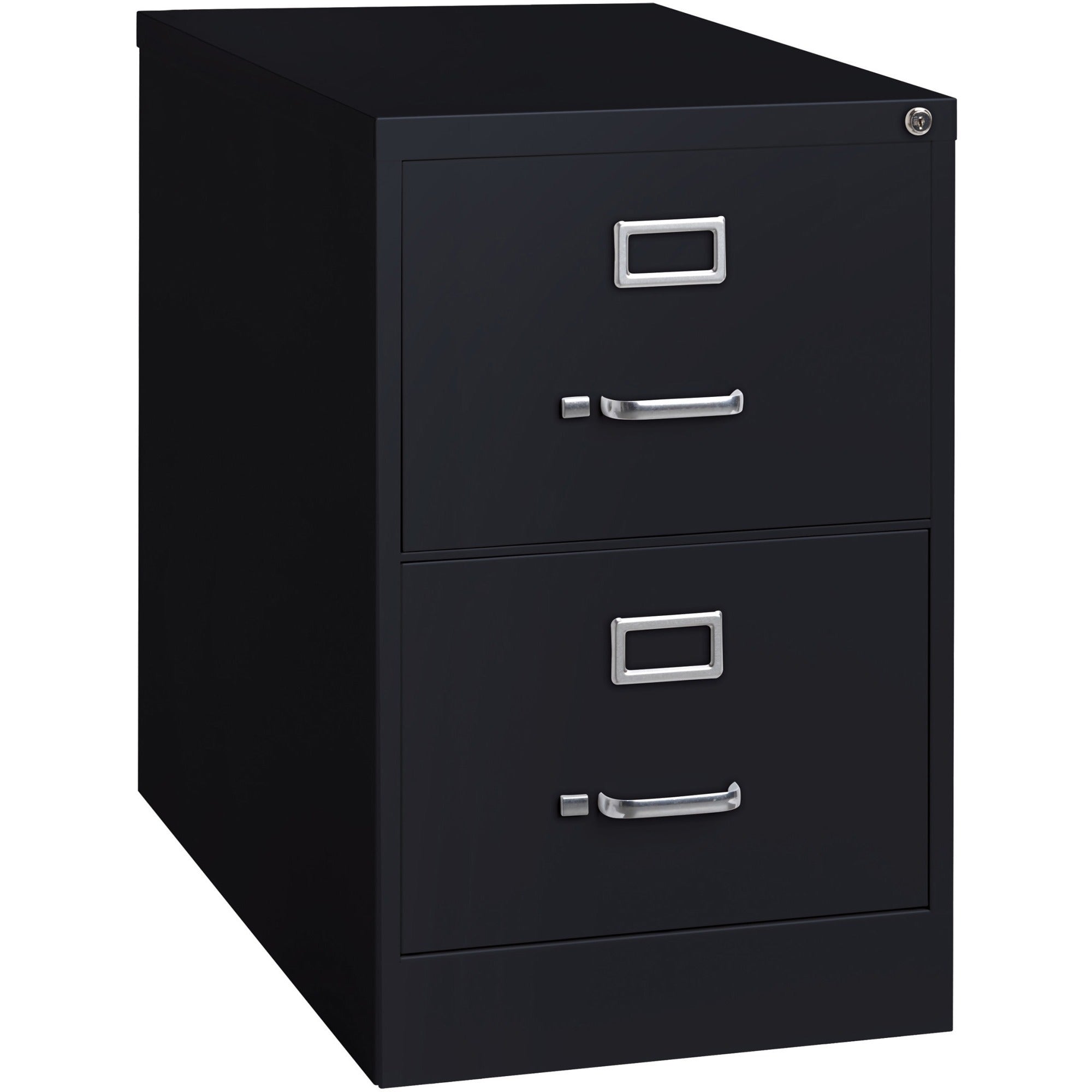 Lorell Fortress Series 26-1/2" Commercial-Grade Vertical File Cabinet - 18" x 26.5" x 28.4" - 2 x Drawer(s) for File - Legal - Vertical - Lockable, Ball-bearing Suspension, Heavy Duty - Black - Steel - Recycled -