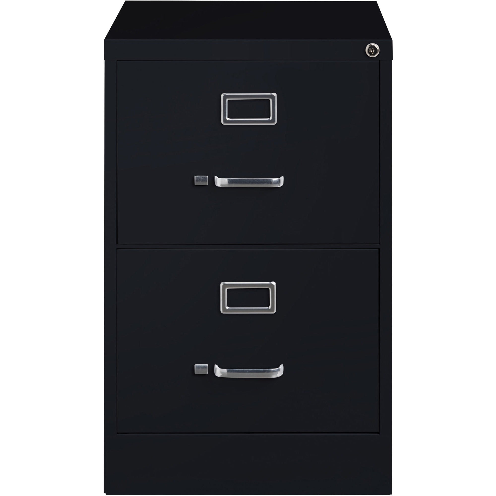 Lorell Fortress Series 26-1/2" Commercial-Grade Vertical File Cabinet - 18" x 26.5" x 28.4" - 2 x Drawer(s) for File - Legal - Vertical - Lockable, Ball-bearing Suspension, Heavy Duty - Black - Steel - Recycled -