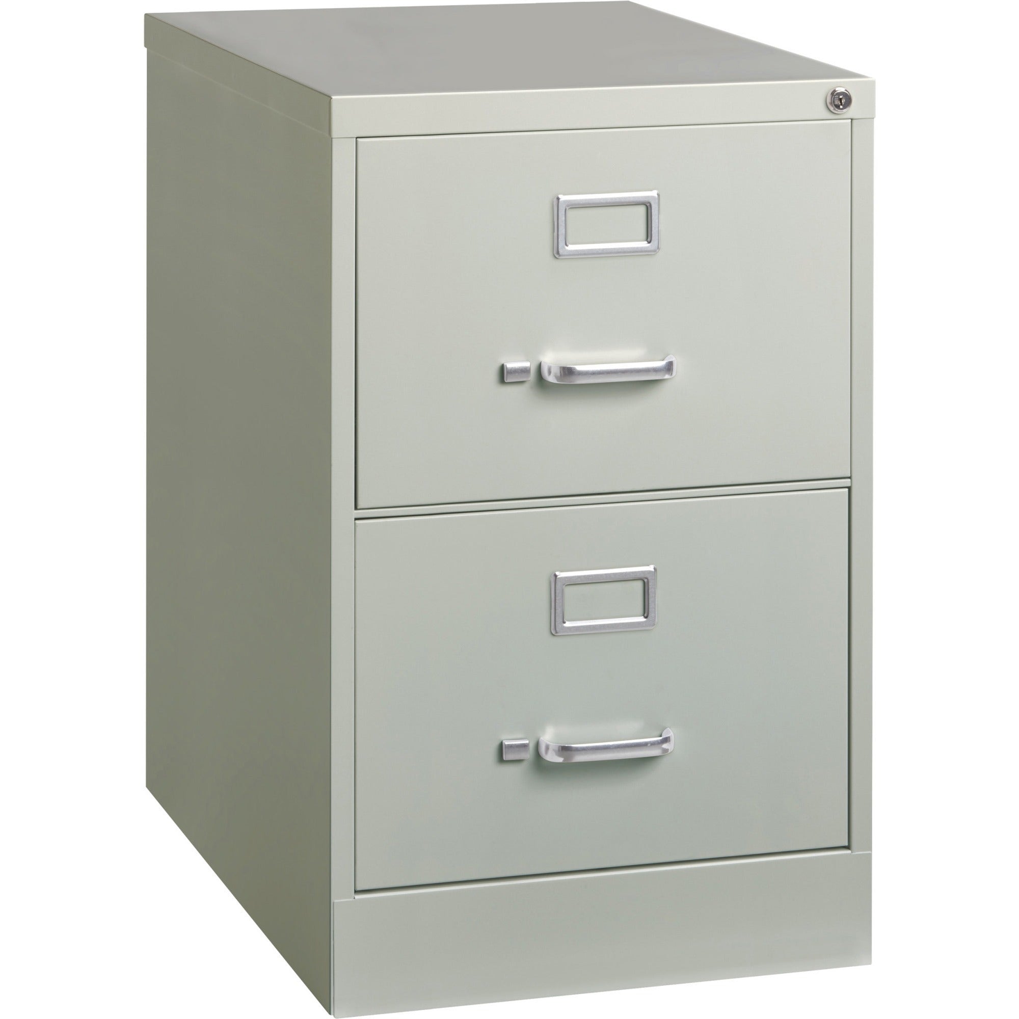 Lorell Fortress Series 26-1/2" Commercial-Grade Vertical File Cabinet - 18" x 26.5" x 28.4" - 2 x Drawer(s) for File - Legal - Vertical - Lockable, Ball-bearing Suspension, Heavy Duty - Light Gray - Steel - Recycled -