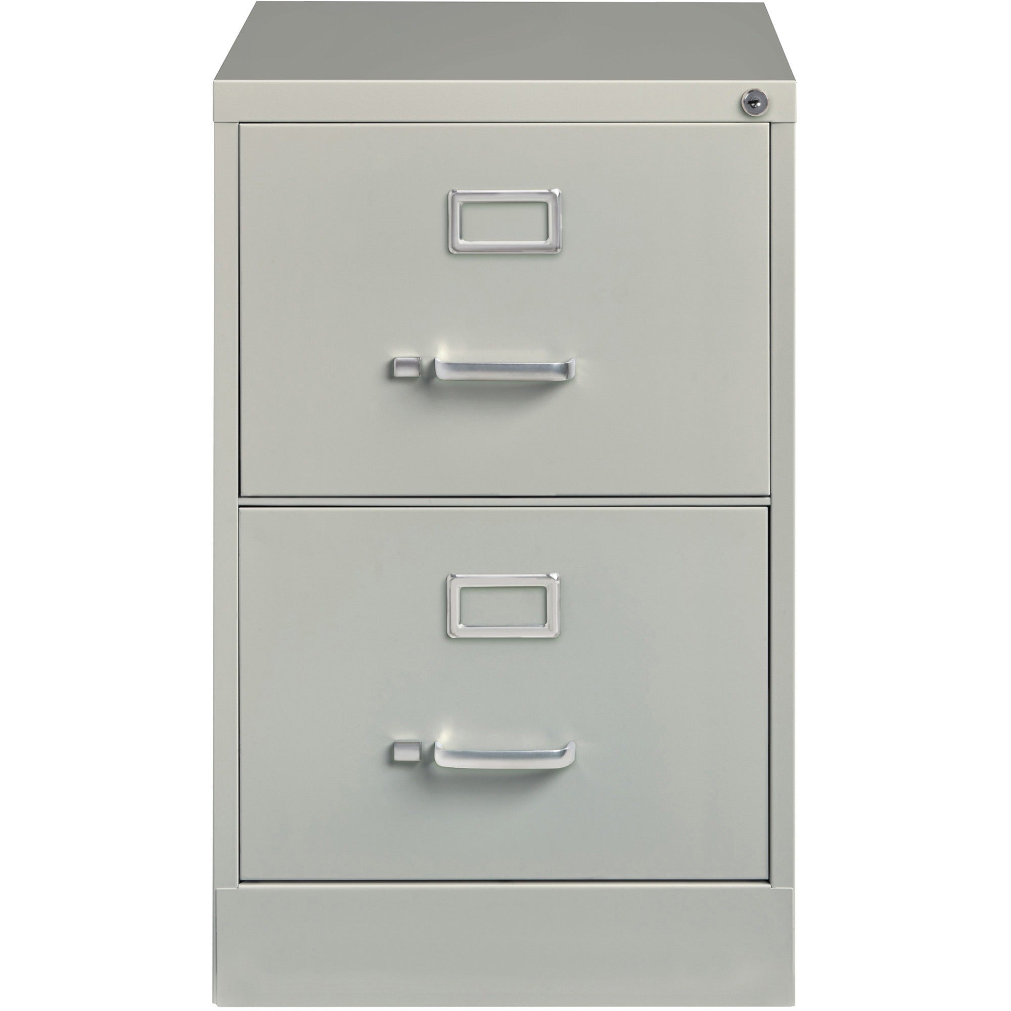 Lorell Fortress Series 26-1/2" Commercial-Grade Vertical File Cabinet - 18" x 26.5" x 28.4" - 2 x Drawer(s) for File - Legal - Vertical - Lockable, Ball-bearing Suspension, Heavy Duty - Light Gray - Steel - Recycled -