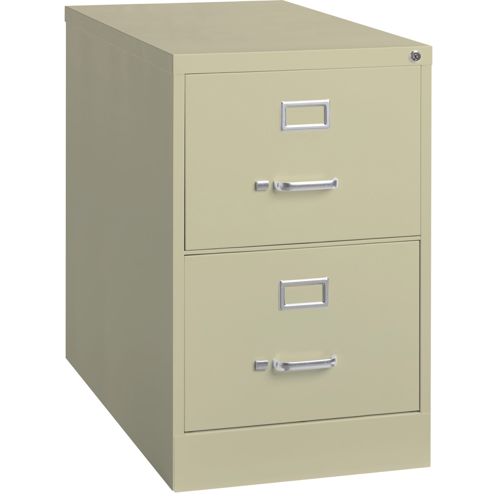 Lorell Fortress Series 26-1/2" Commercial-Grade Vertical File Cabinet - 18" x 26.5" x 28.4" - 2 x Drawer(s) for File - Legal - Vertical - Lockable, Ball-bearing Suspension, Heavy Duty - Putty - Steel - Recycled -