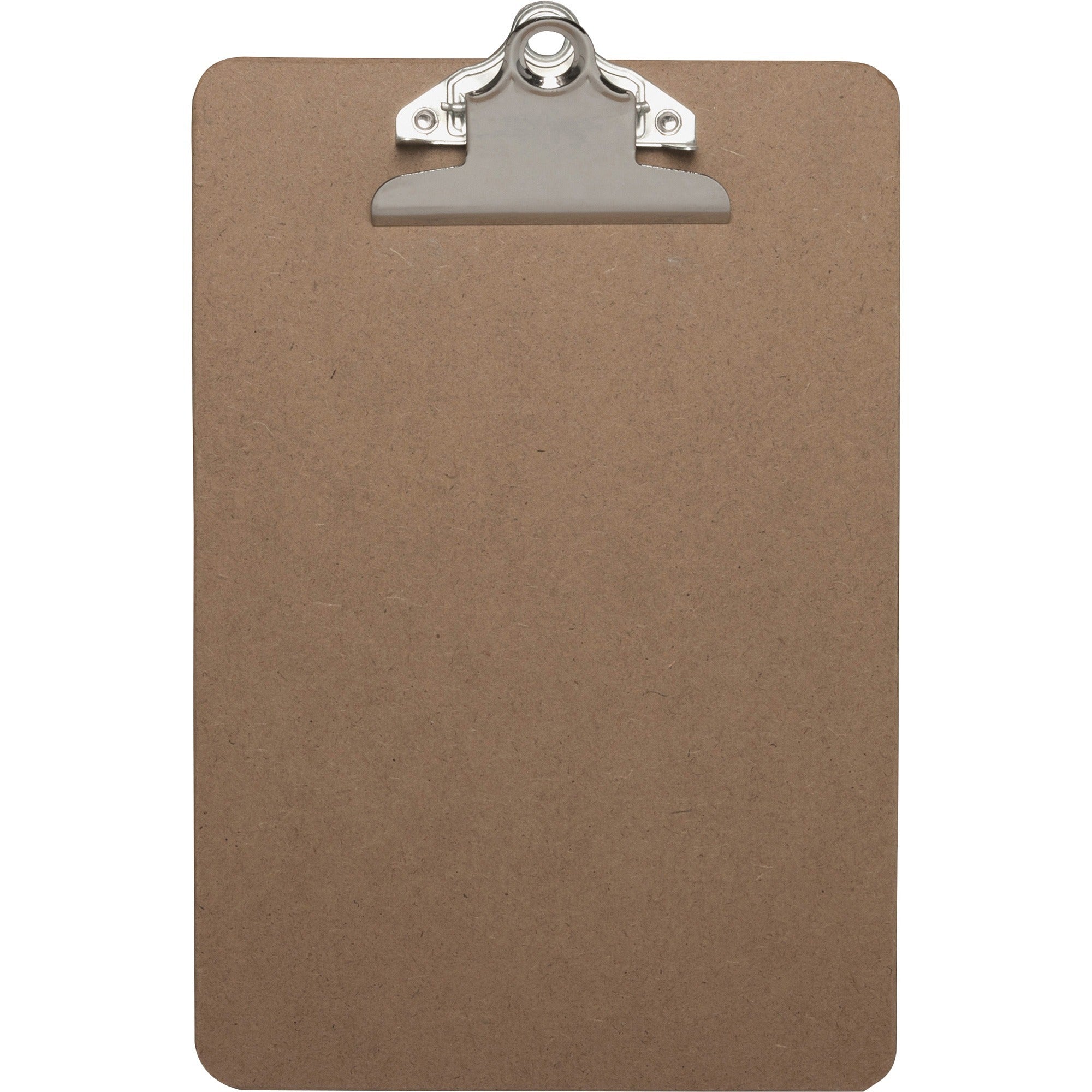 Business Source Mini Clipboard with Standard Metal Clip - Standard - 6" x 9" - Hardboard - Brown - 1 Each -