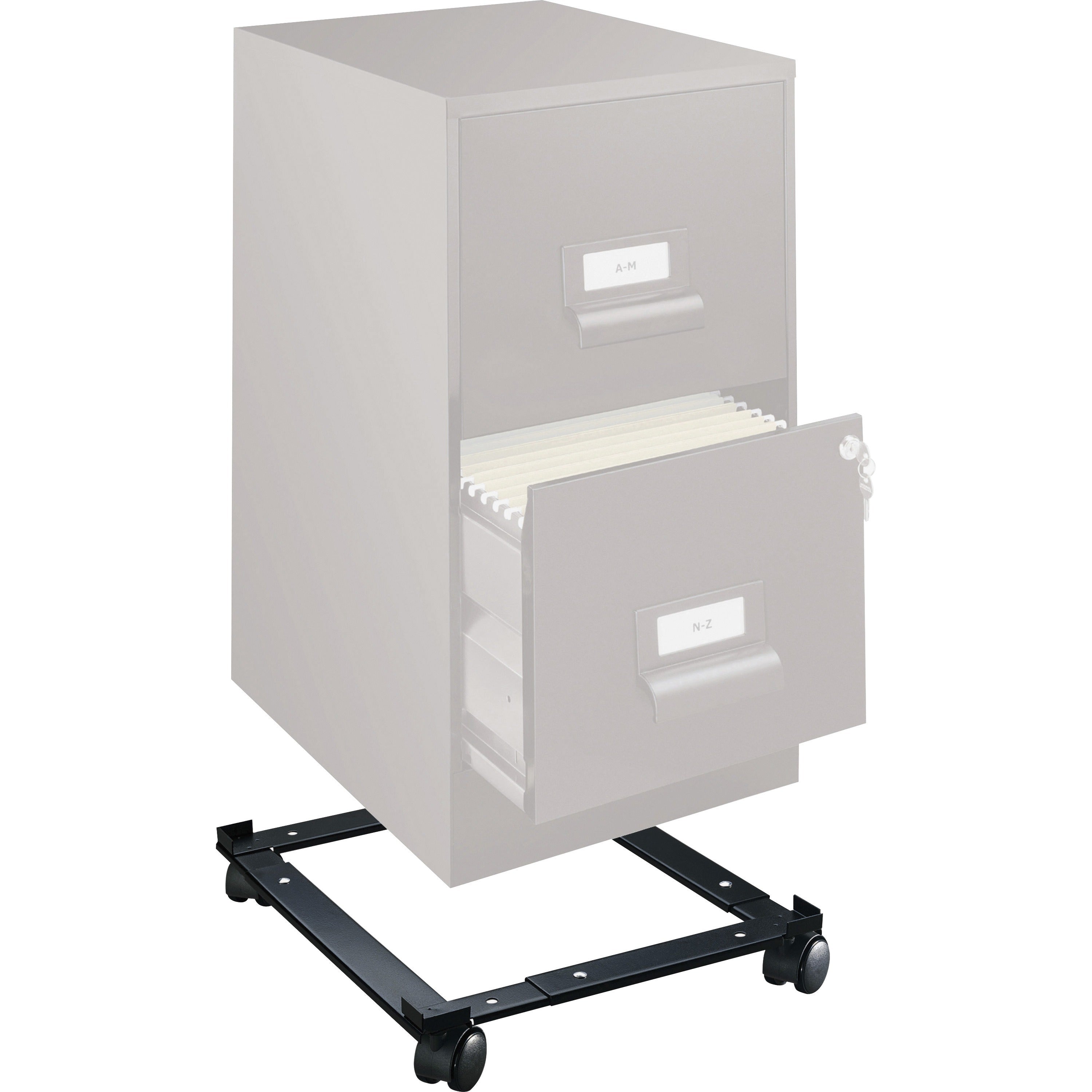 Lorell Commercial-Grade File Caddy - 400 lb Capacity - 4 Casters - Steel - x 16.6" Width x 11.4" Depth x 4" Height - Black - 1 Each -