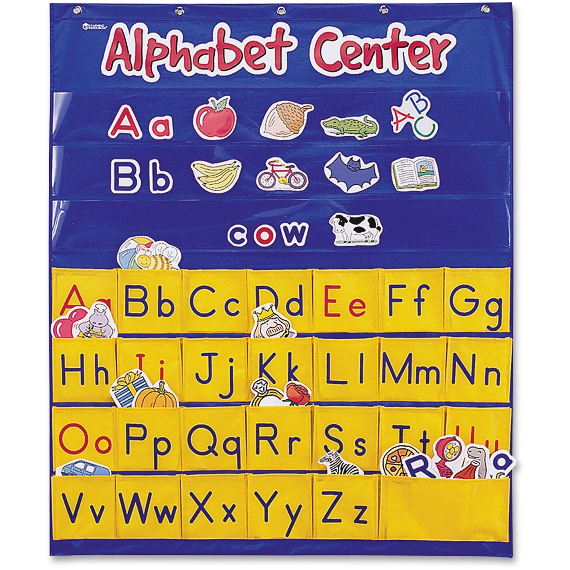 Learning Resources Alphabet Center Pocket Chart - Theme/Subject: Learning - Skill Learning: Alphabet, Picture Words, Word Building, Letter Sound, Visual, Uppercase Letters, Lowercase Letters, Vowels, Matching, Spelling, Consonant - 3+ - 1 Each -