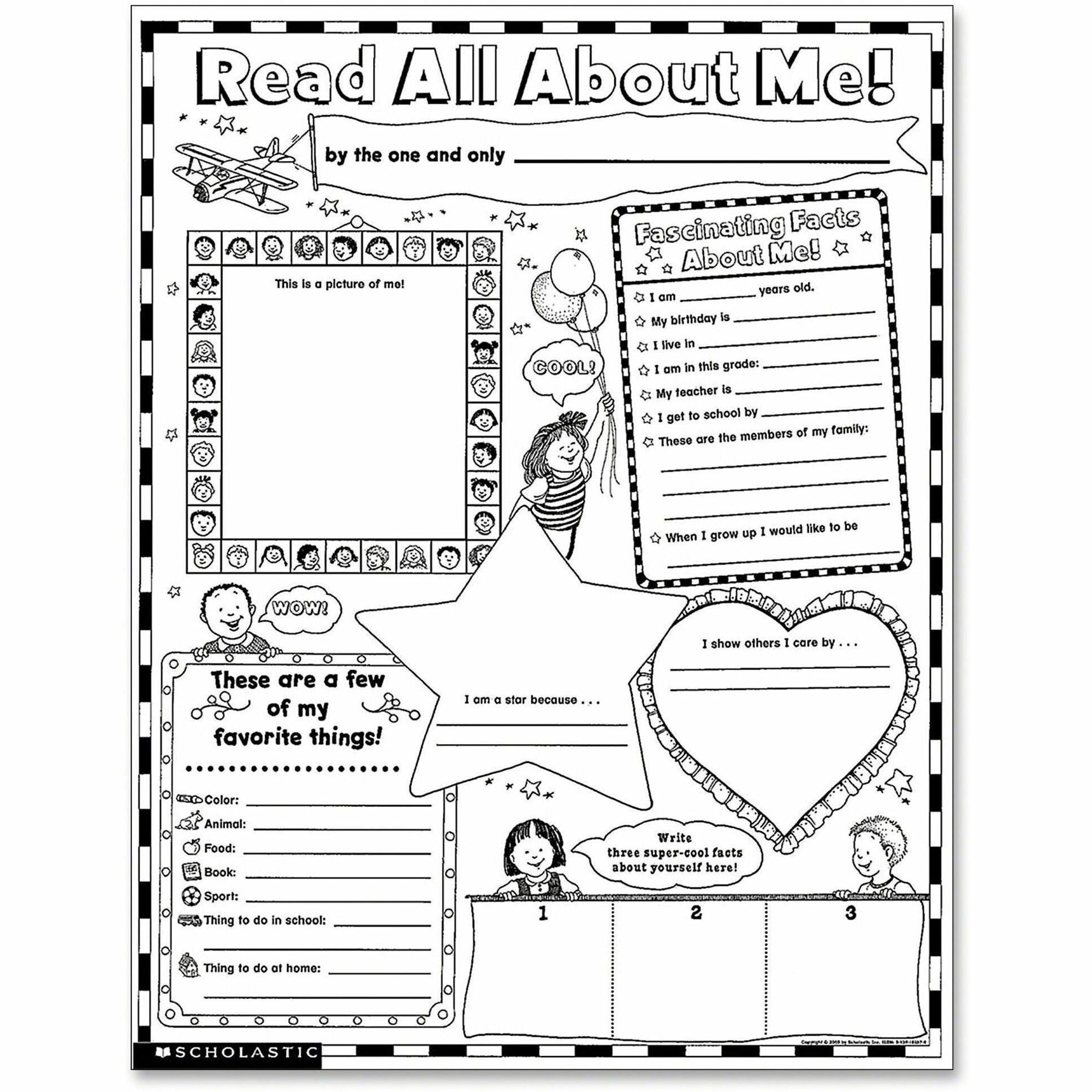 Scholastic Teach Res. Read About Me Poster - 17" Width x 22" Height -