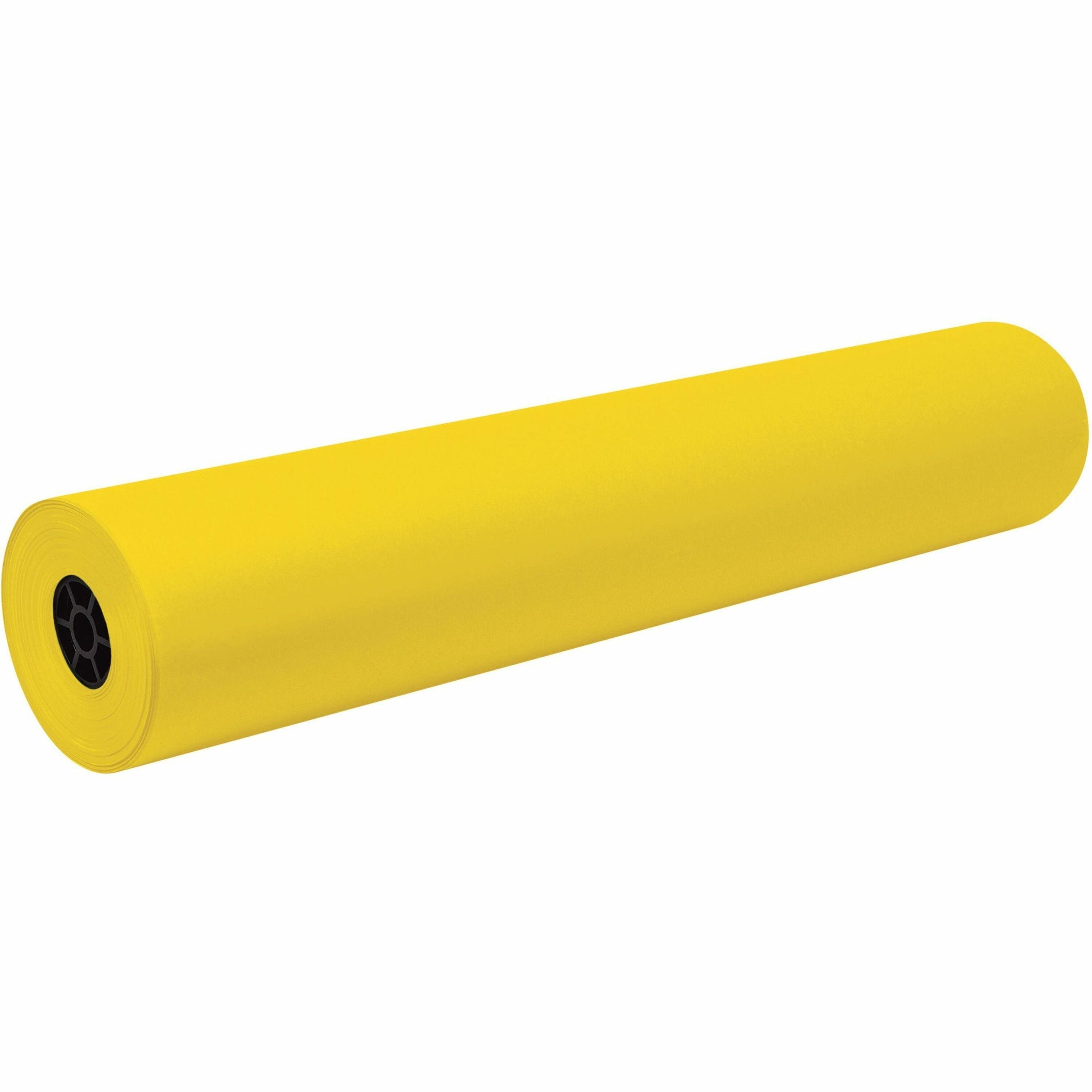 Decorol Flame-Retardant Art Paper Roll - Art, Classroom, Office, Banner, Bulletin Board - 7"Height x 36"Width x 1000 ftLength - 1 / Roll - Yellow - Sulphite -