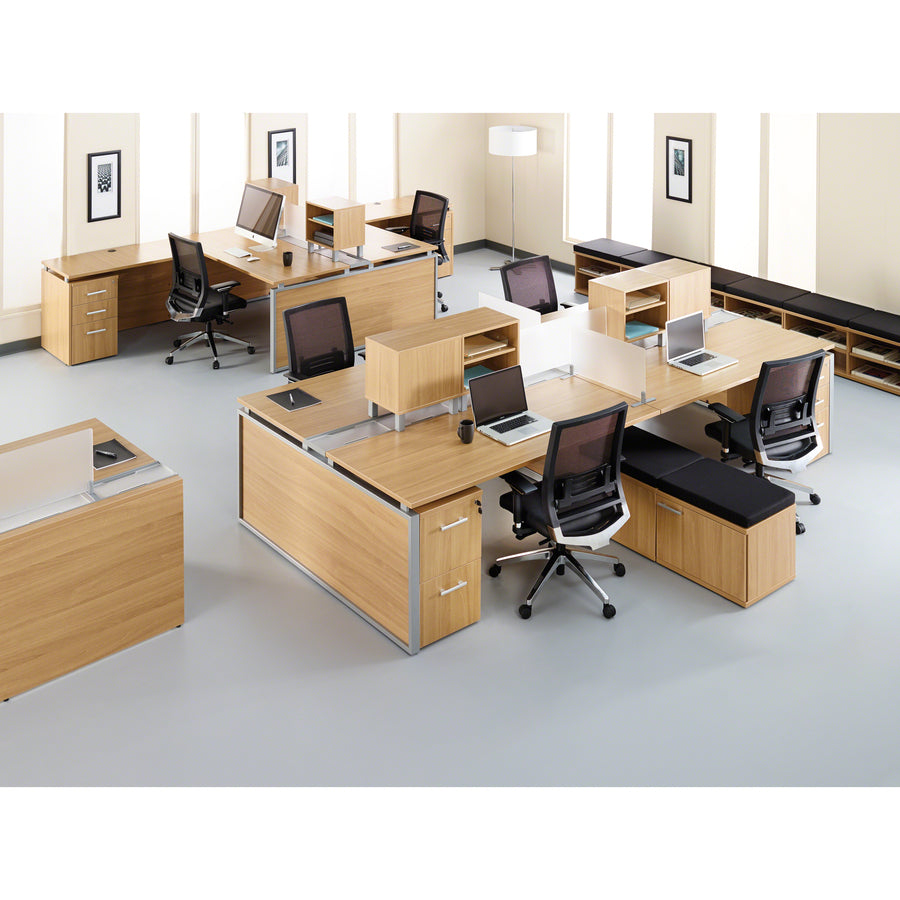 Lorell Heavy-duty Full-Function Executive Mesh Back Office Chair - Black Leather Seat - 5-star Base - Black - 1 Each -