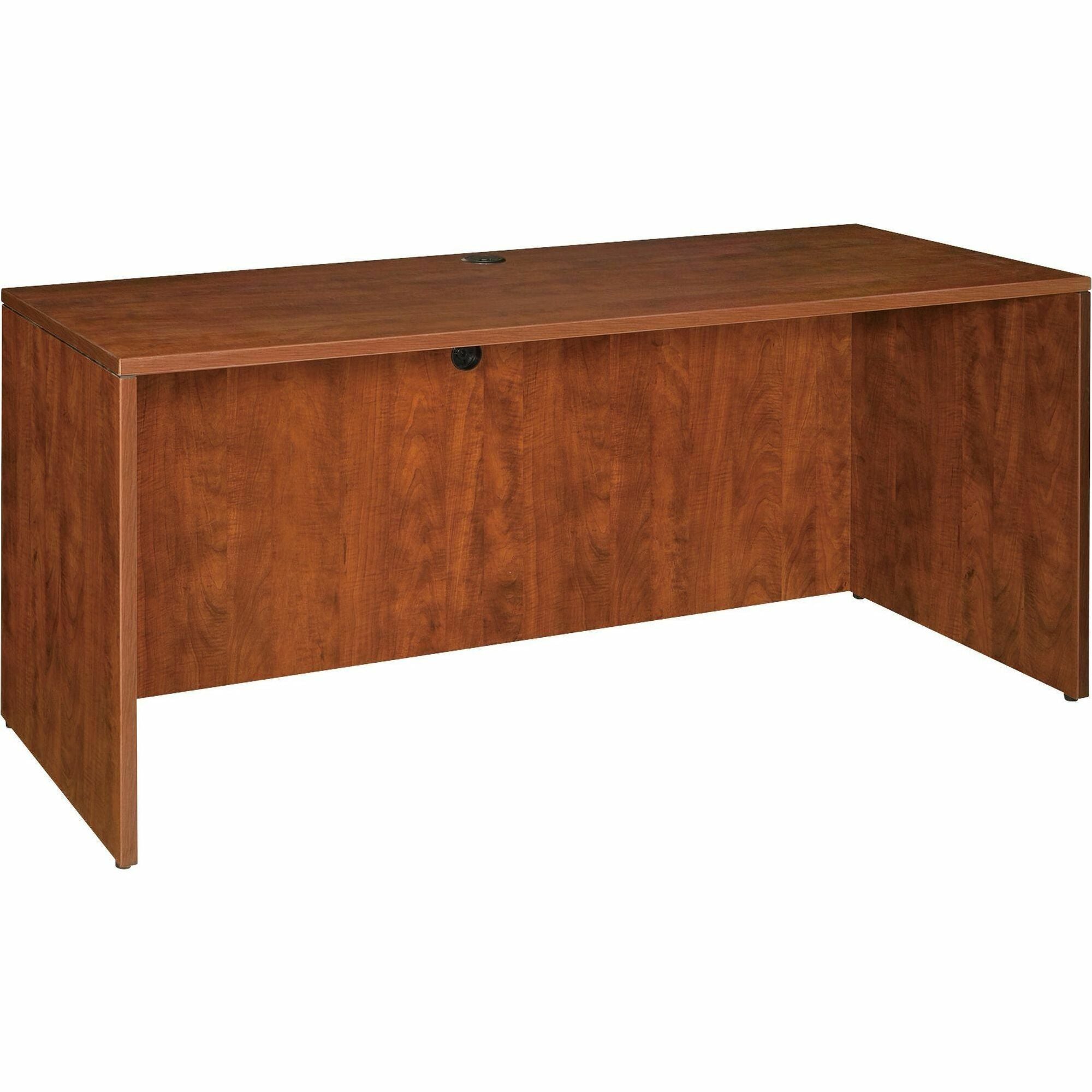 Lorell Essentials Series Credenza Shell - 66.1" x 23.6" x 29.5" - Finish: Cherry, Laminate - Grommet -
