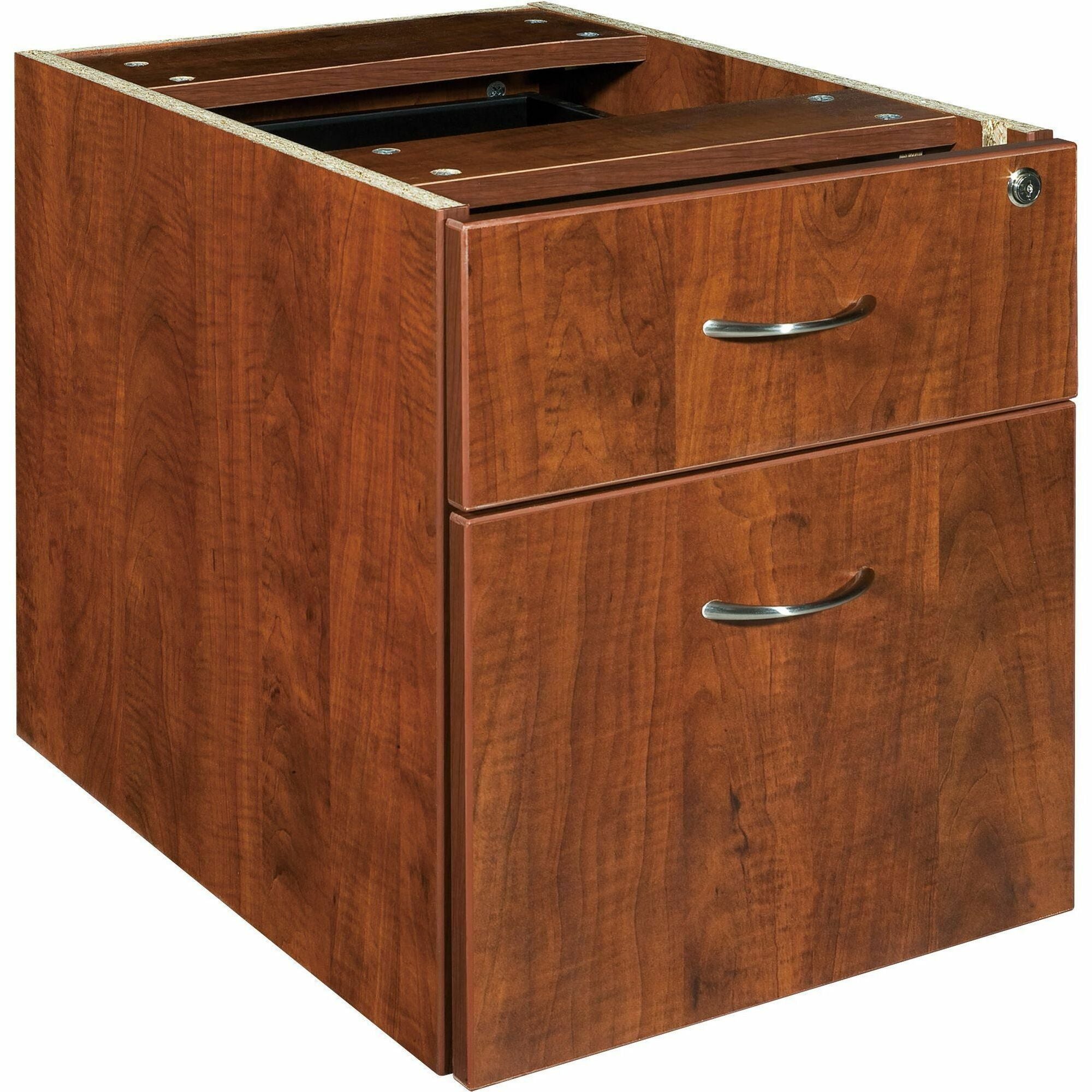Lorell Essentials Series Box/File Hanging File Cabinet - 15.5" x 21.9" x 18.9" - 2 x Box, File Drawer(s) - Double Pedestal - Finish: Cherry, Laminate -