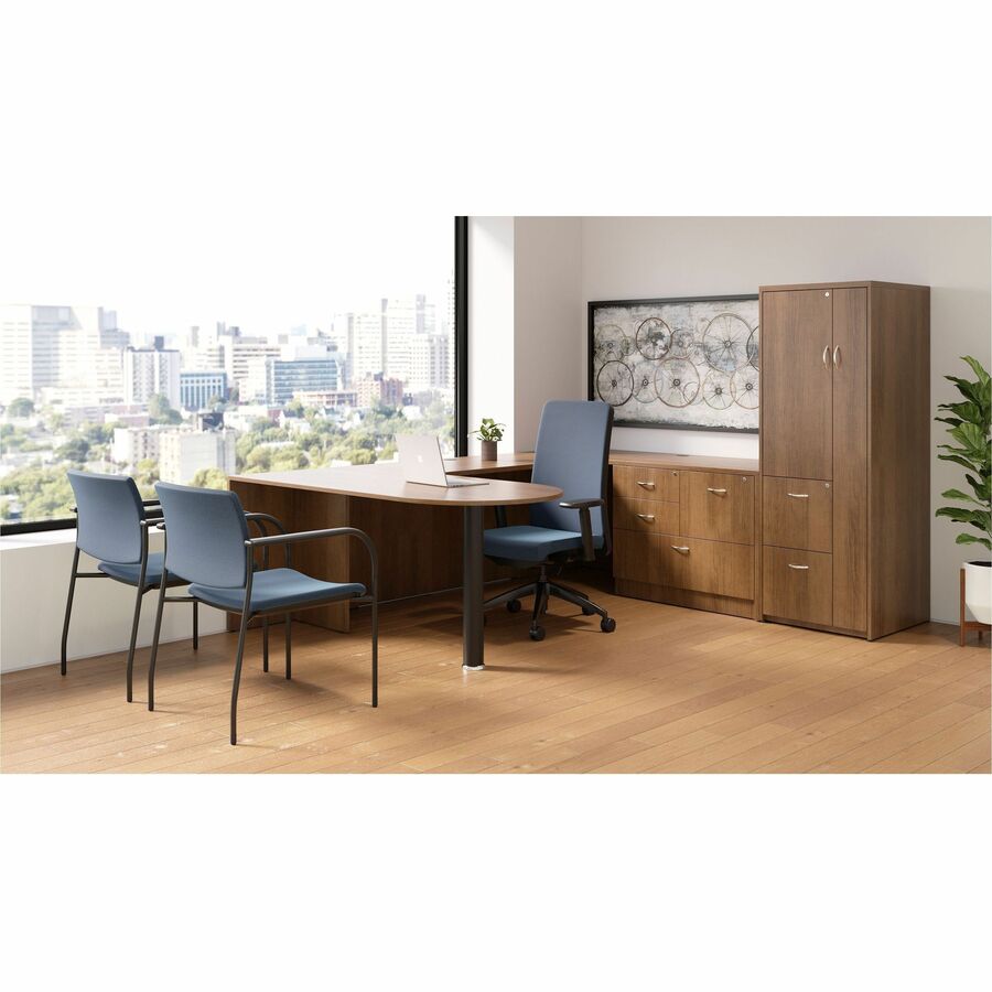 Lorell Essentials Peninsula Post Box 2/2 - x 5.9" Width x 5.9" Depth x 28" Height x 3.5" Diameter - Black -