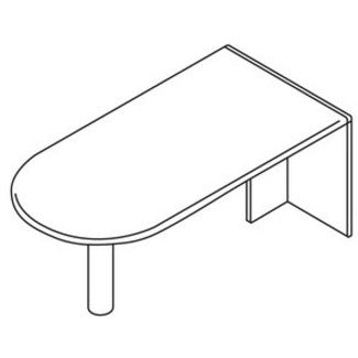 Lorell Essentials Peninsula Desk Box 1/2 - 30" x 66" x 29.5" - Finish: Cherry, Laminate -