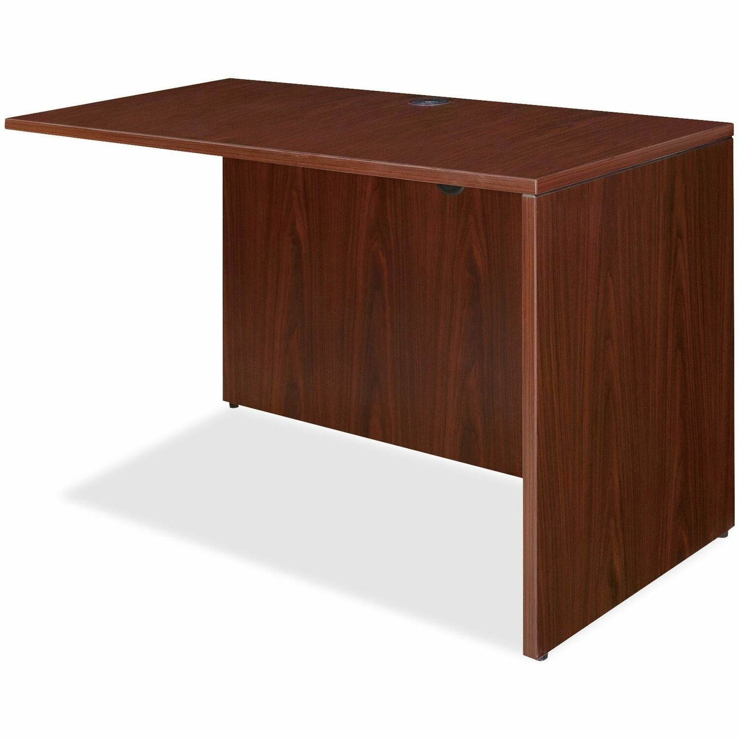 Lorell Essentials Series Return Shell - 47.3" x 23.6" x 1" x 29.5" - Finish: Laminate, Mahogany - Grommet, Modesty Panel, Adjustable Feet, Durable -
