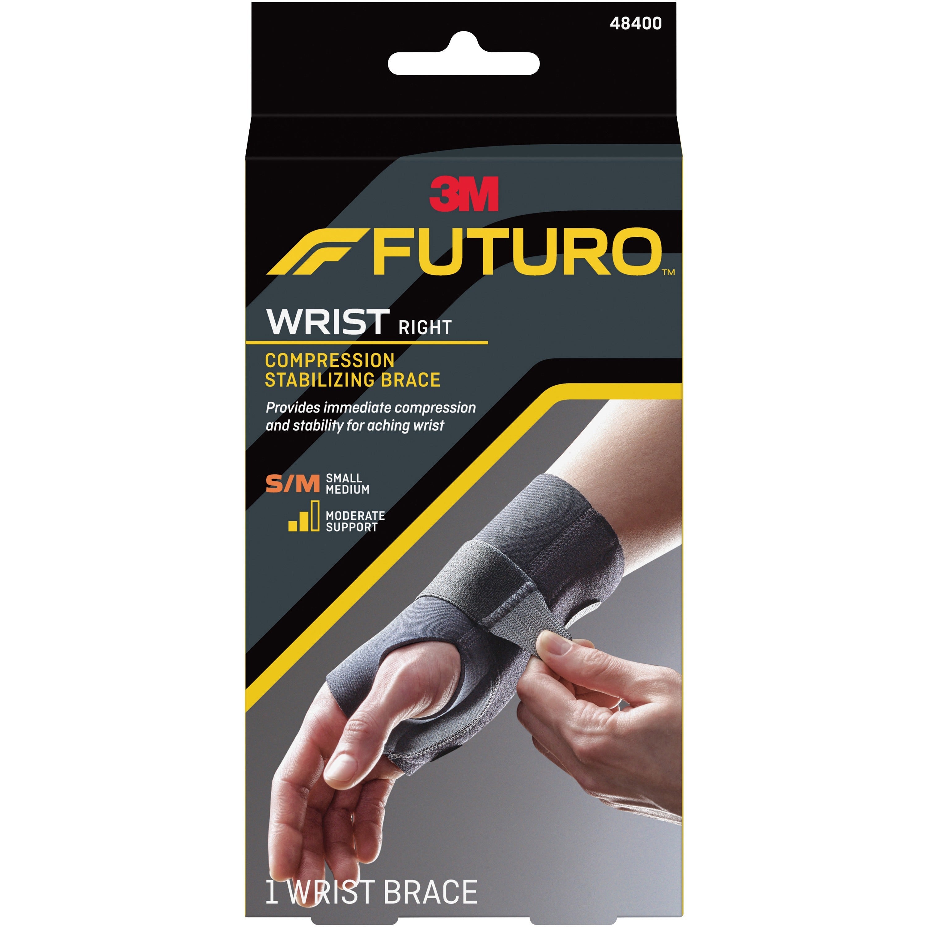 FUTURO Right-Hand Small/Medium Wrist Support - Black - 1 Pack -