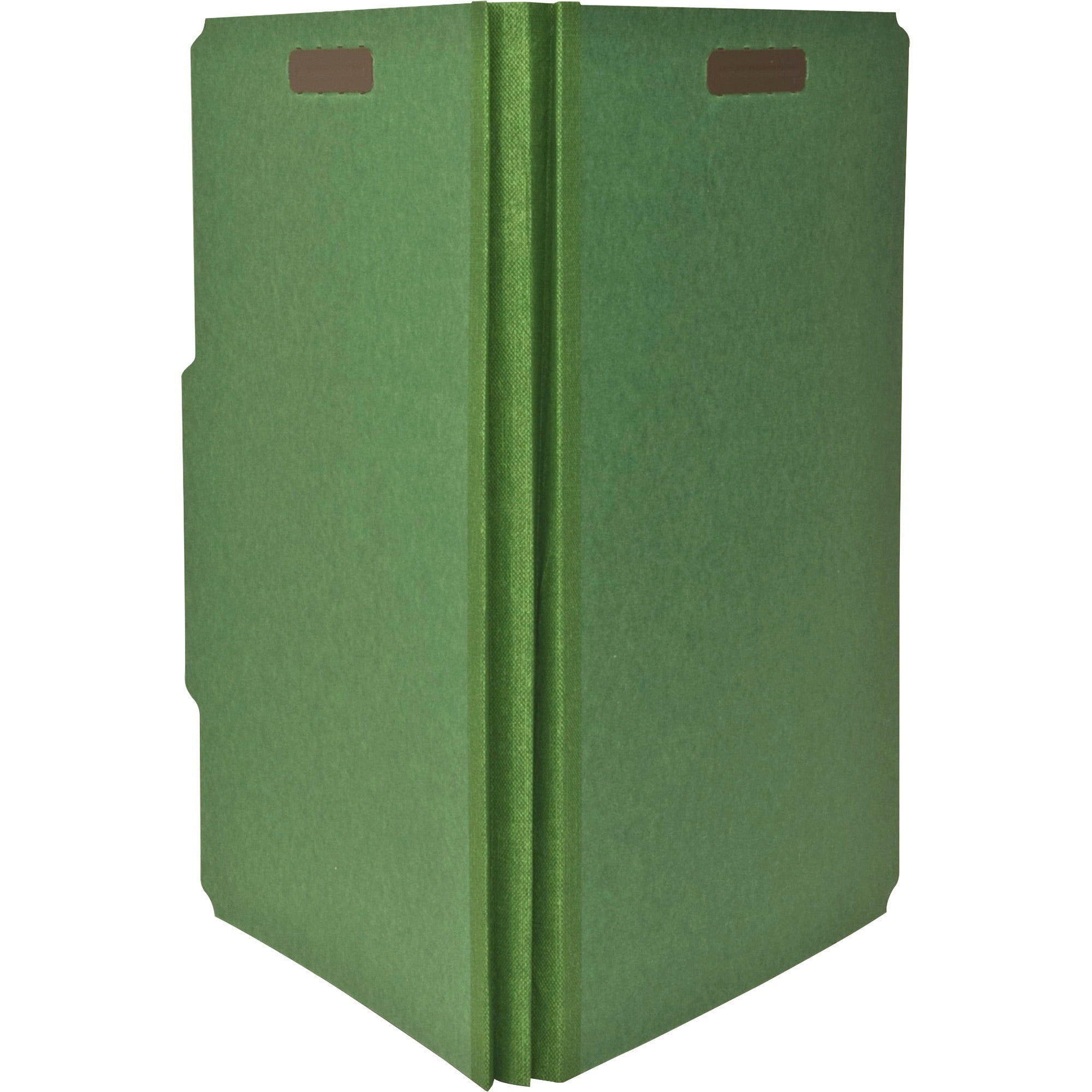 Nature Saver Letter Recycled Classification Folder - 8 1/2" x 11" - 2" Fastener Capacity for Folder - Top Tab Location - 1 Divider(s) - Green - 100% Recycled - 10 / Box -