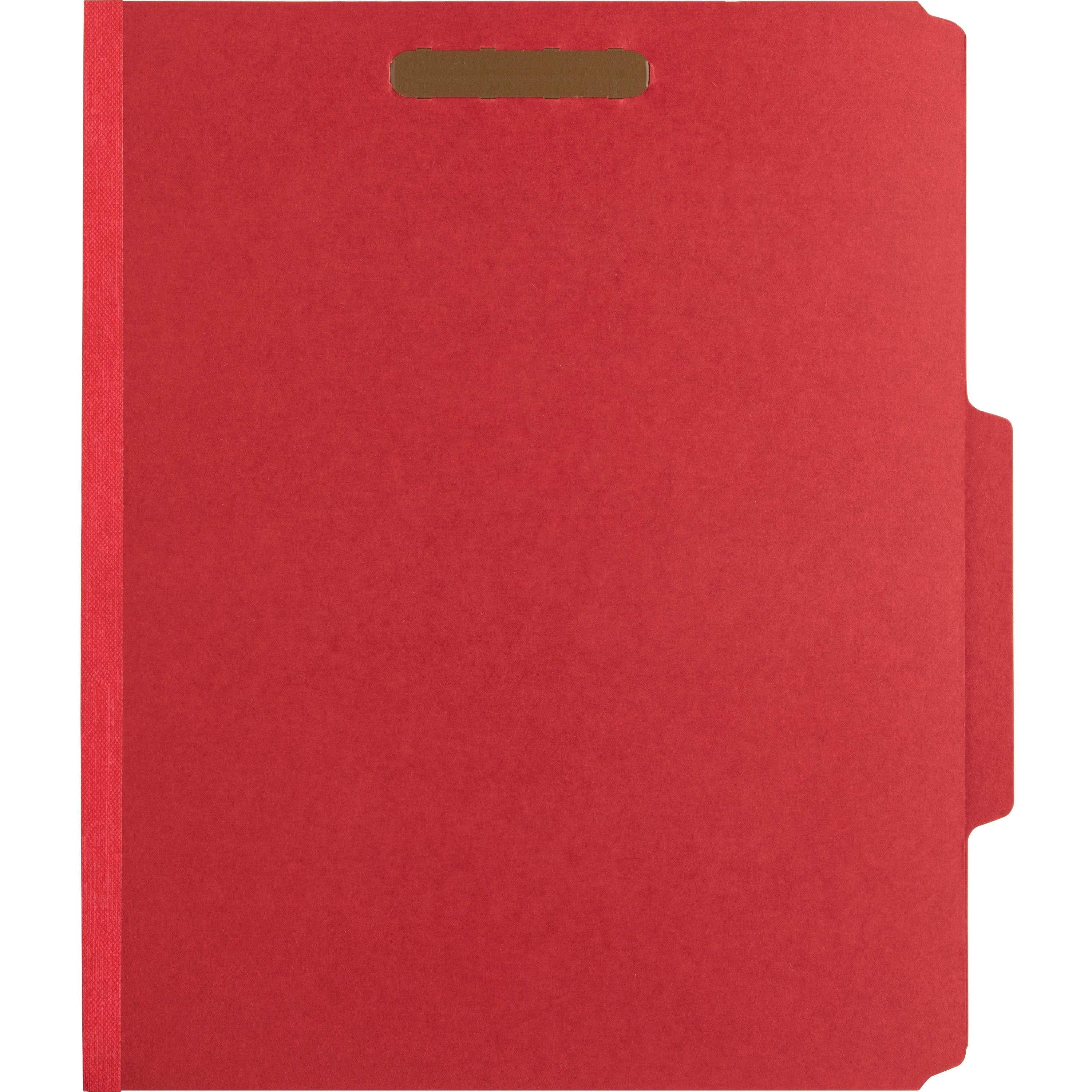 Nature Saver Letter Recycled Classification Folder - 8 1/2" x 11" - 2" Fastener Capacity for Folder - 2 Divider(s) - Red - 100% Recycled - 10 / Box -