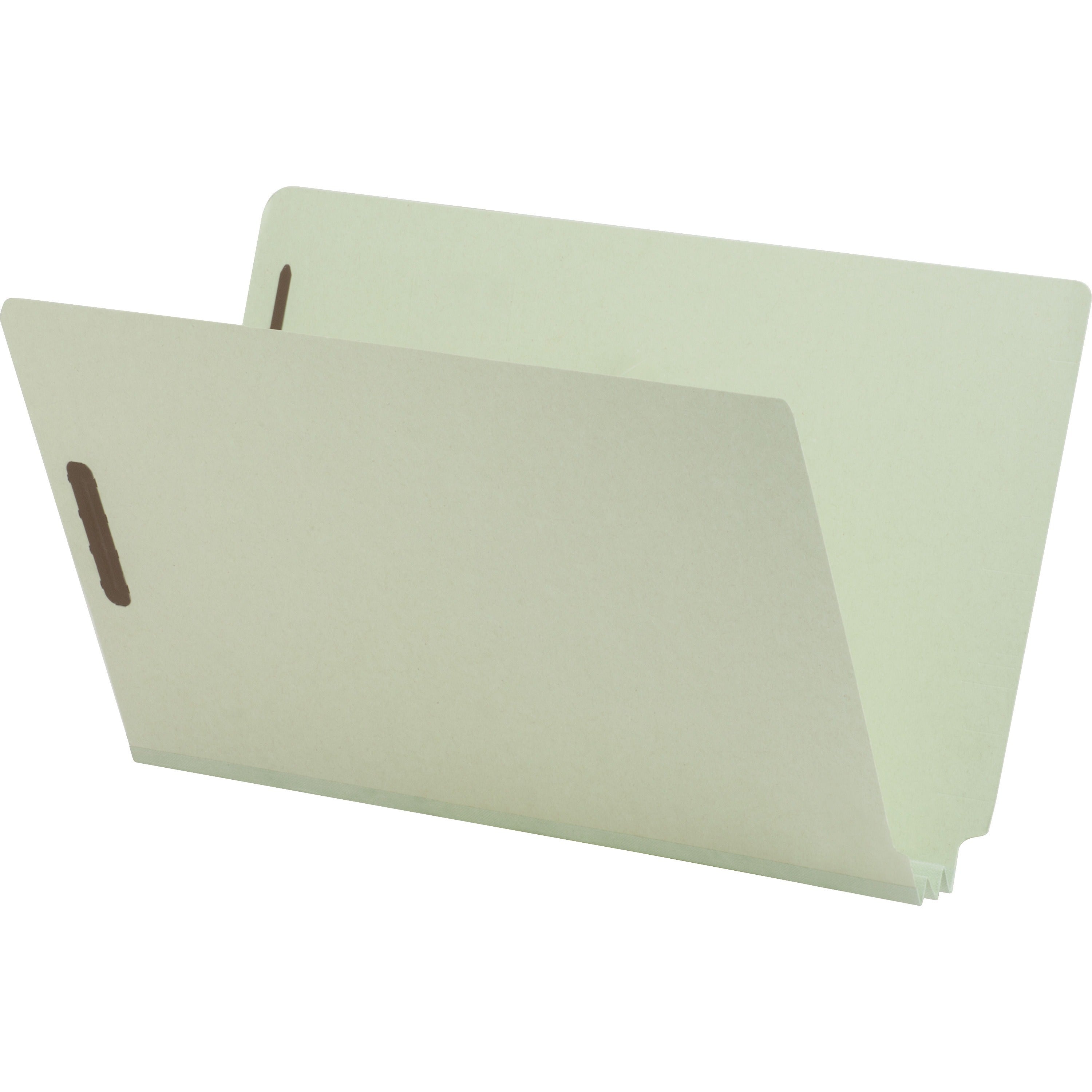 Nature Saver Legal Recycled End Tab File Folder - 8 1/2" x 14" - 2" Expansion - 2" Fastener Capacity for Folder - Pressboard - Gray/Green - 100% Recycled - 25 / Box -