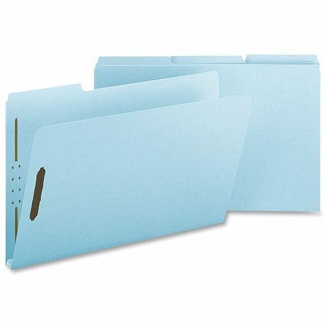 Nature Saver Legal Recycled Fastener Folder - 8 1/2" x 14" - 1" Expansion - 2 Fastener(s) - 2" Fastener Capacity for Folder - Pressboard, Tyvek - Light Blue - 100% Recycled - 25 / Box -