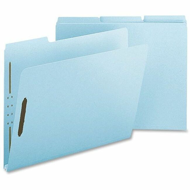 Nature Saver Letter Recycled Fastener Folder - 8 1/2" x 11" - 1" Expansion - 2 Fastener(s) - 2" Fastener Capacity for Folder - Pressboard, Tyvek - Light Blue - 100% Recycled - 25 / Box -