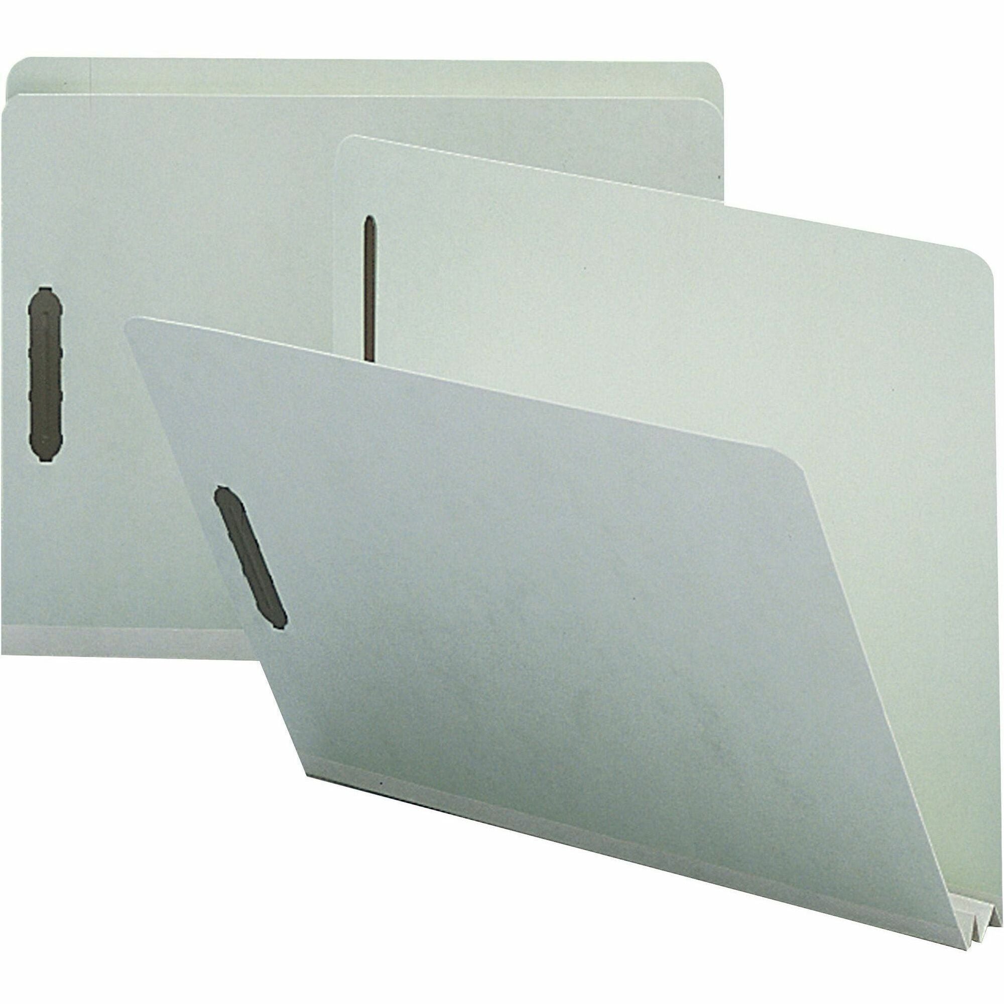Nature Saver Letter Recycled Fastener Folder - 8 1/2" x 11" - 2" Expansion - 2 Fastener(s) - 2" Fastener Capacity for Folder - Pressboard, Tyvek - Gray - 100% Recycled - 25 / Box -