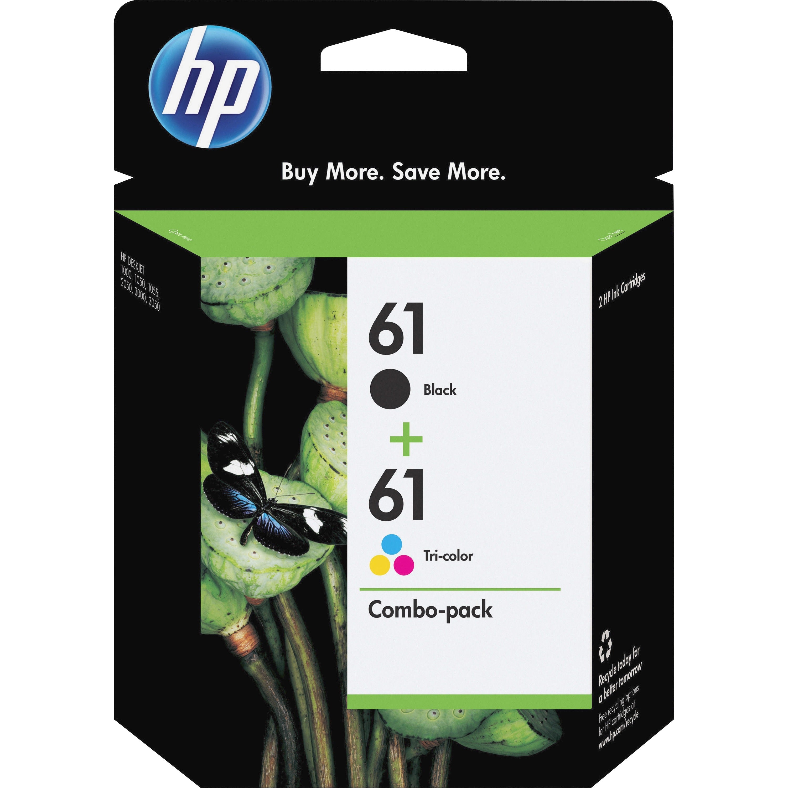 HP 61, (CR259FN) 2-pack Black/Tri-Color Original Ink Cartridges - 1