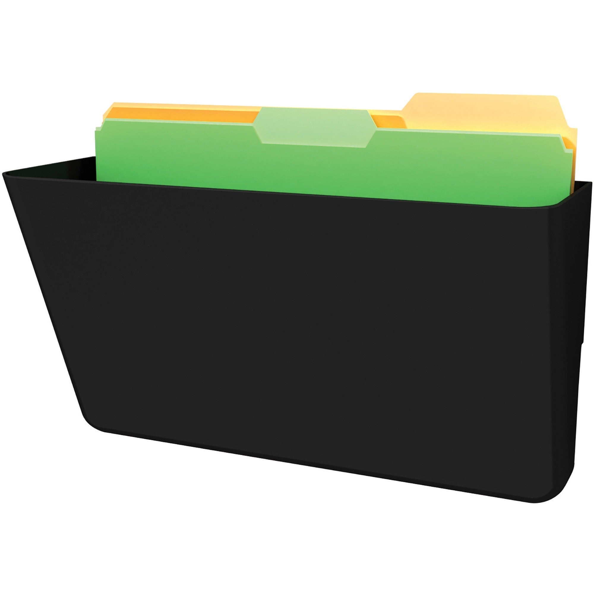Deflecto EZ Link Sustainable DocuPocket - 1 Pocket(s) - 7" Height x 13" Width x 4" Depth - 50% Recycled - Black - Plastic - 1 Each -