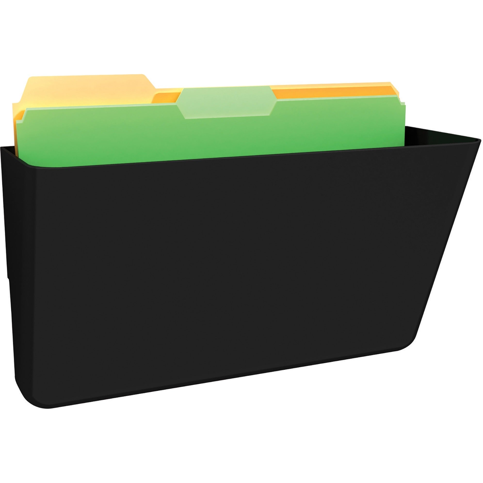 Deflecto EZ Link Sustainable DocuPocket - 1 Pocket(s) - 7" Height x 13" Width x 4" Depth - 50% Recycled - Black - Plastic - 1 Each -