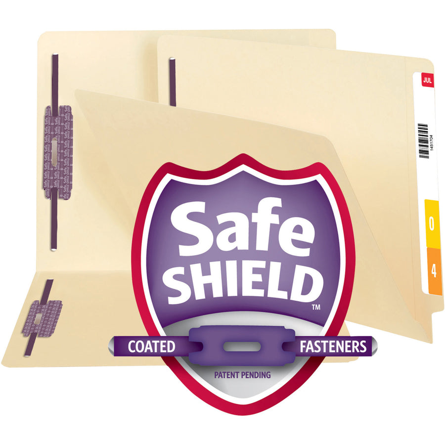Smead Straight Tab Cut Letter Recycled Fastener Folder - 8 1/2" x 11" - 3/4" Expansion - 2 x 2S Fastener(s) - 2" Fastener Capacity for Folder - Manila - Manila - 10% Recycled - 50 / Box -