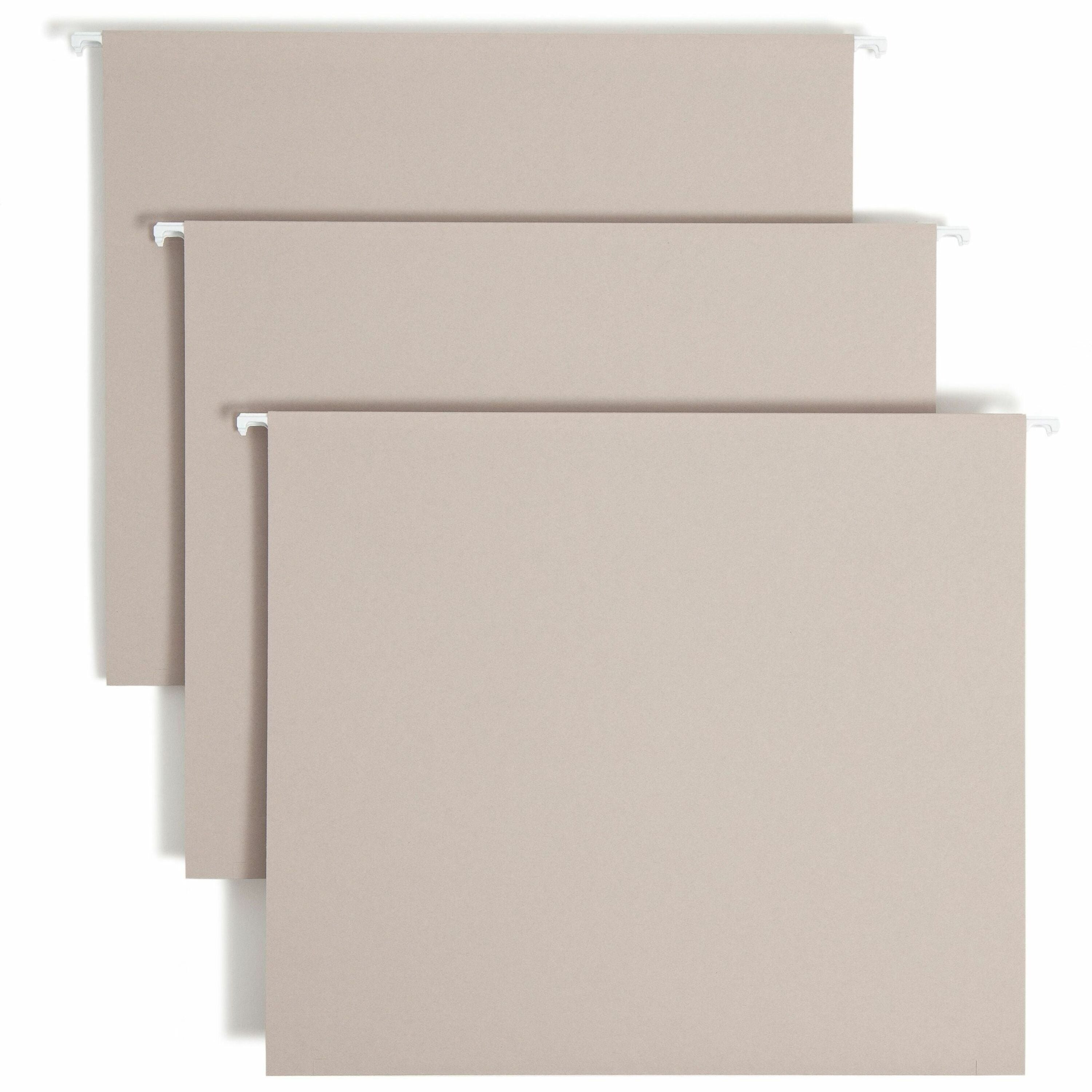 Smead TUFF 1/3 Tab Cut Letter Recycled Hanging Folder - 8 1/2" x 11" - 2" Expansion - Top Tab Location - Steel Gray - 10% Recycled - 18 / Box -